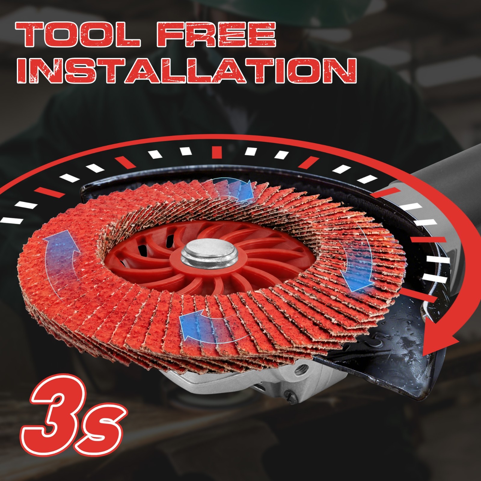 12Pack Ceramic Flap Discs 4-1/2″ 40 Grit T29 5/8-11 Angle Grinder Sanding Wheels
