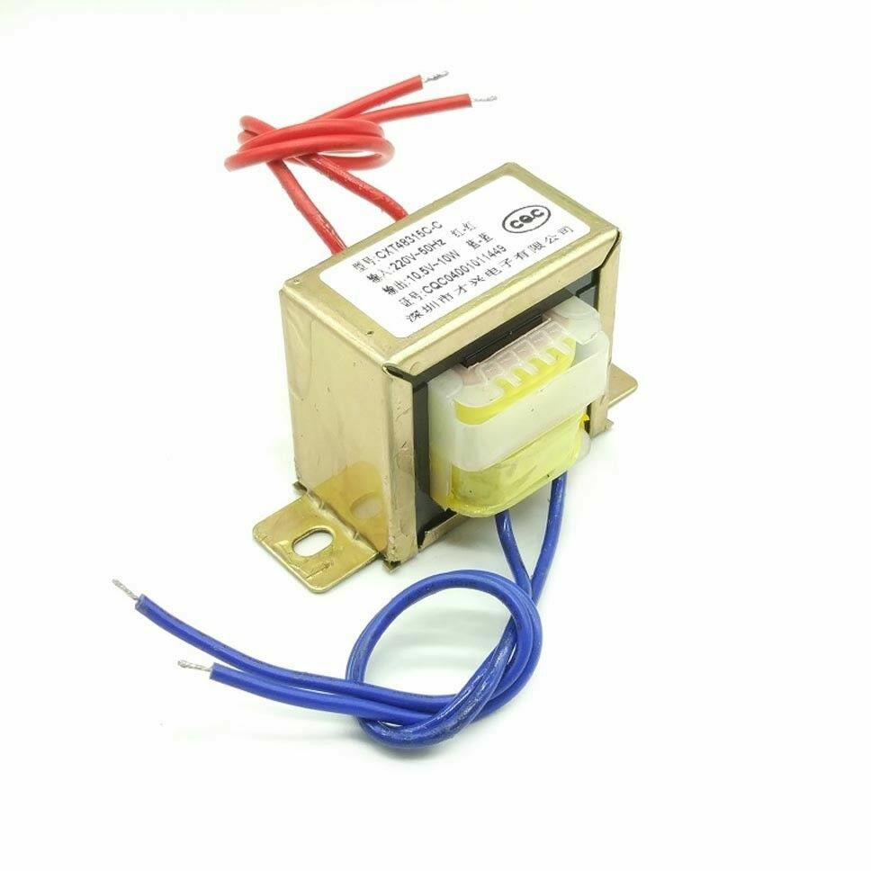10W Single 10.5V Power Transformer Input AC 220V/50Hz – Output AC 10.5V 1A EI48
