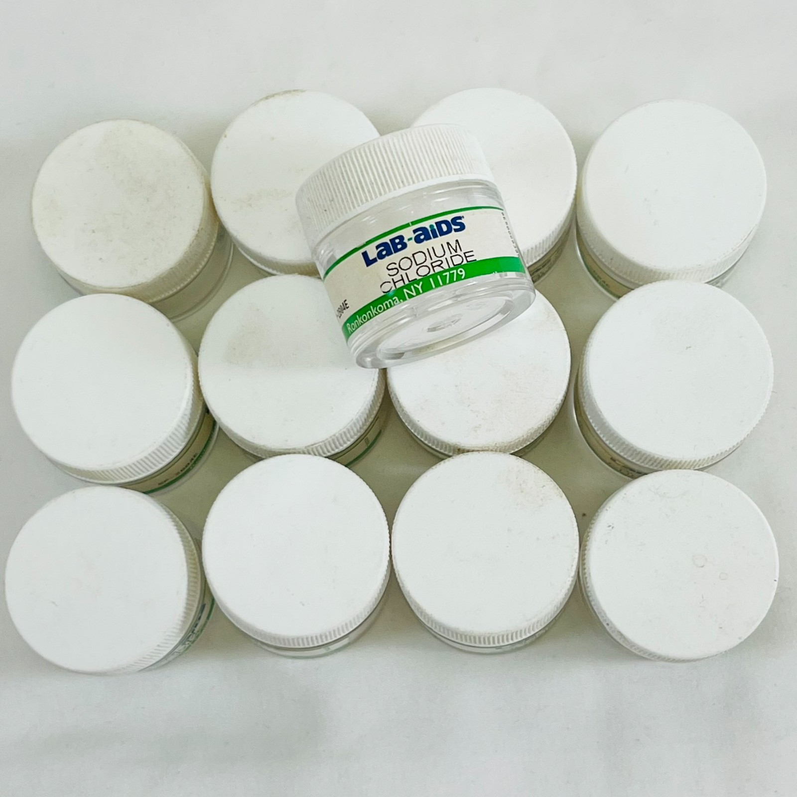 Lot of 13 LAB-AIDS Sodium Chloride Jars Educational Science Kit Supplies