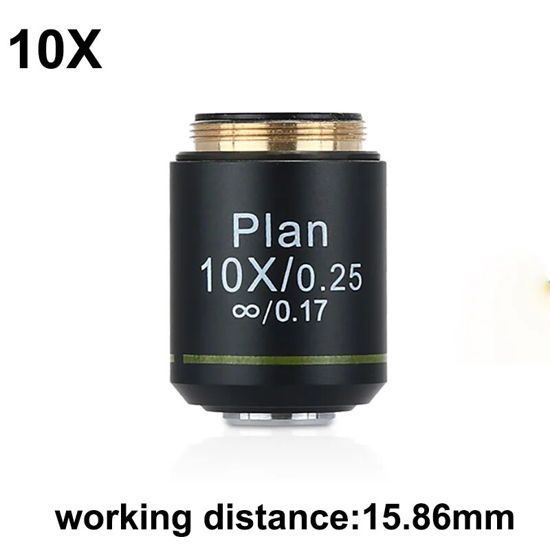 4X 10X 40X 100X 195 Infinity Plan Objective Lens RMS 20.2mm Microscope Objective