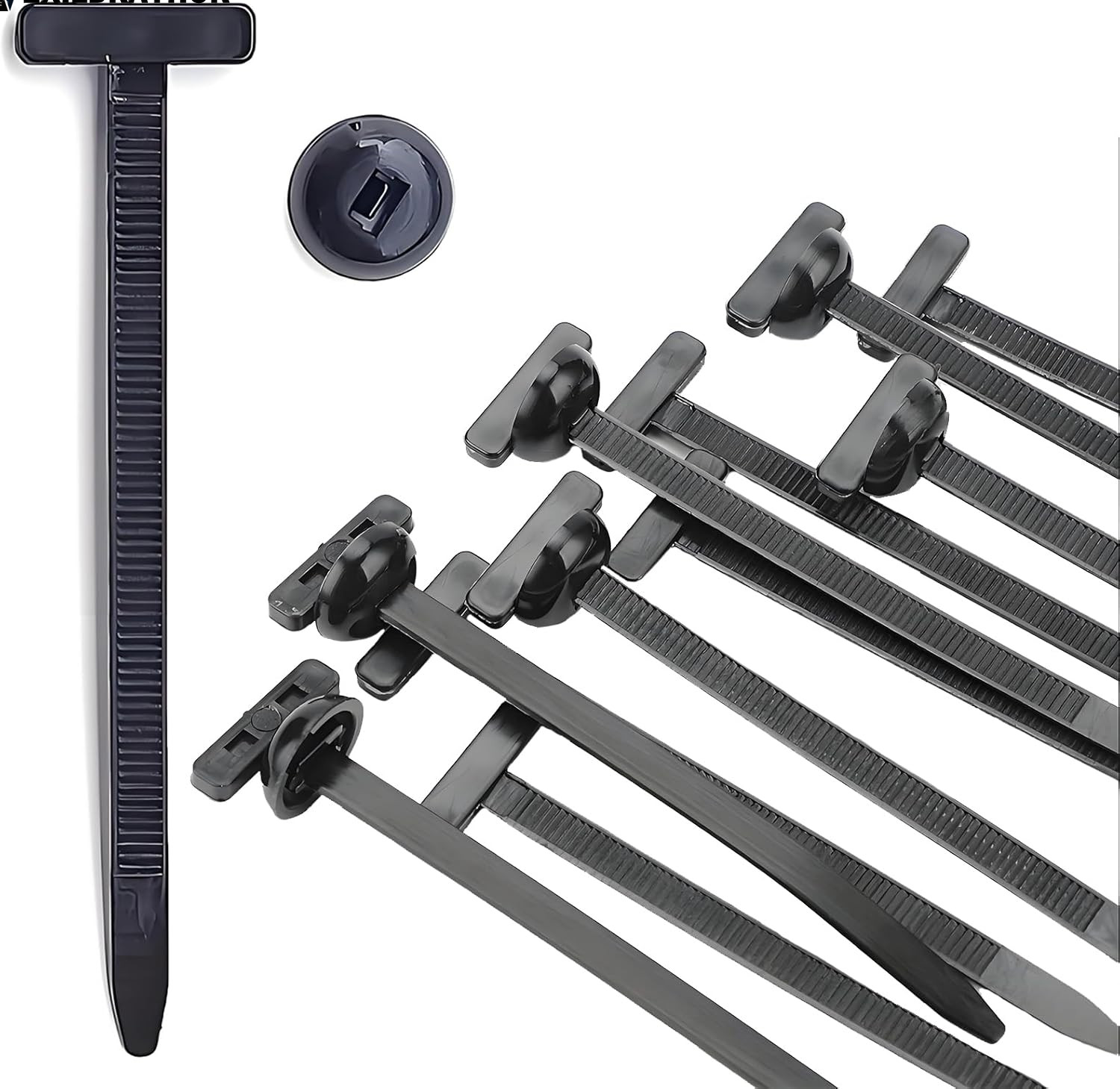 50Pcs Nylon Universal Cable Tie Buckle Plastic Zipper Clips for Cars Black Zip T