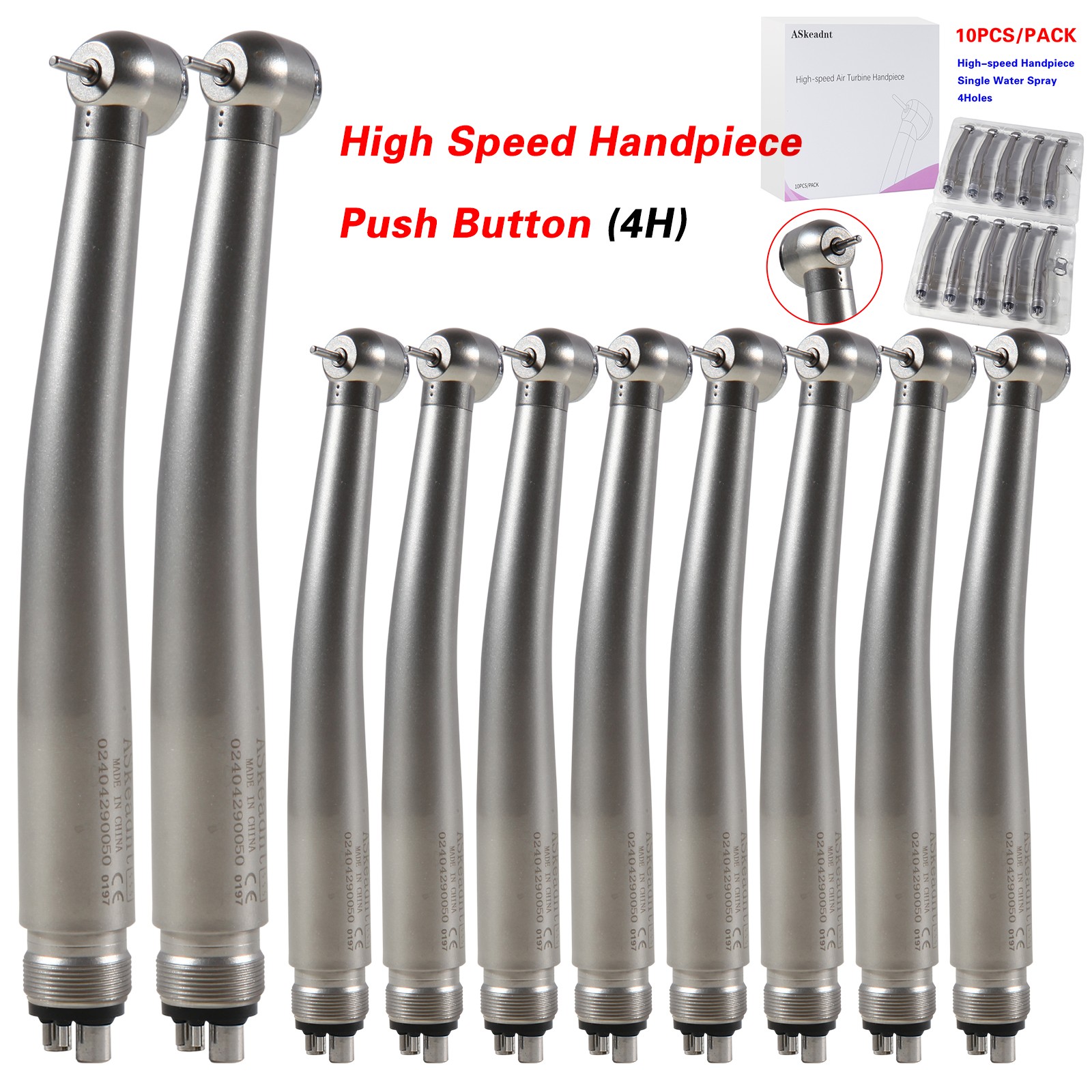 10* ADA4 Dental High Speed Handpiece Push Turbine 4 Holes Fit NSK Pana Max