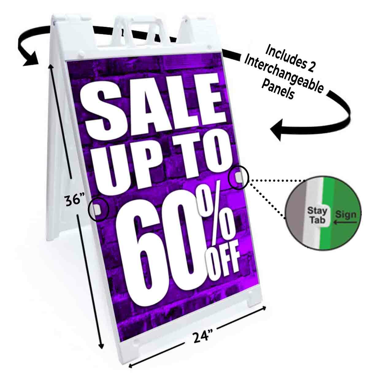 SALE UP TO 60% OFF Signicade 24×36 Aframe Sidewalk Sign Banner Decal DISCOUNT