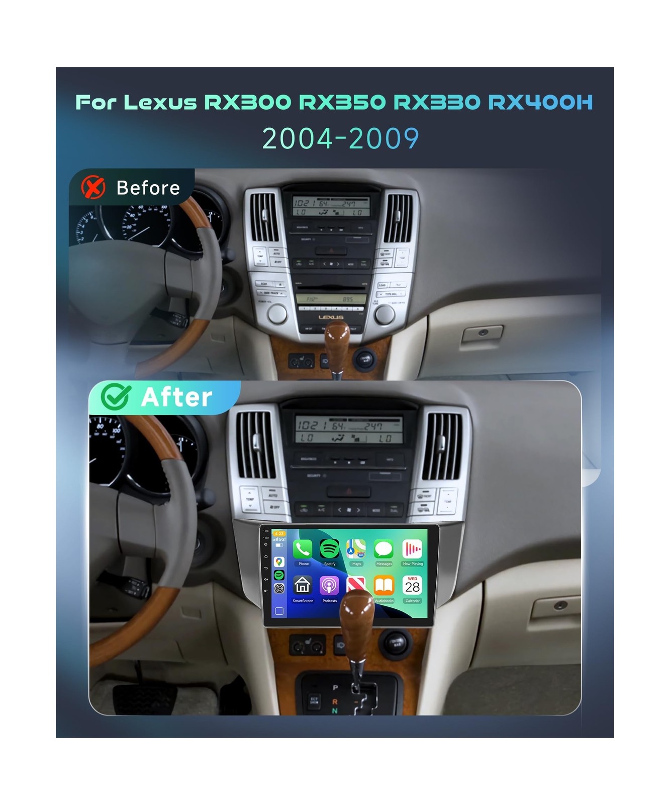 8Core 4G+64G Radio for Lexus RX300 RX350 RX330 RX400H 2004-2009 (Online-Upgra…