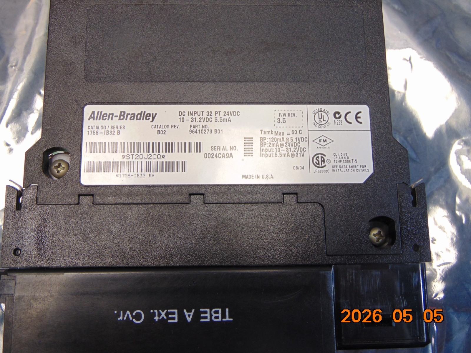 Allen Bradley 1756-IB32 Ser B 32 Pt DC Input