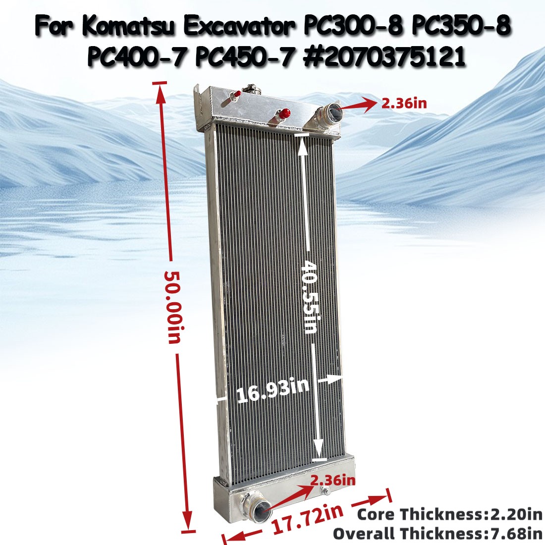 Radiator For Komatsu Excavator PC300-8/350-8/400-7/450-7 #207-03-75121 Aluminum
