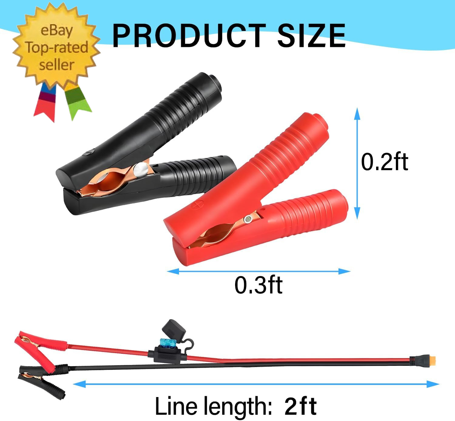 10AWG XT60 to Alligator Clips,Xt60 to Battery Alligator Clip Cable with Quick Re