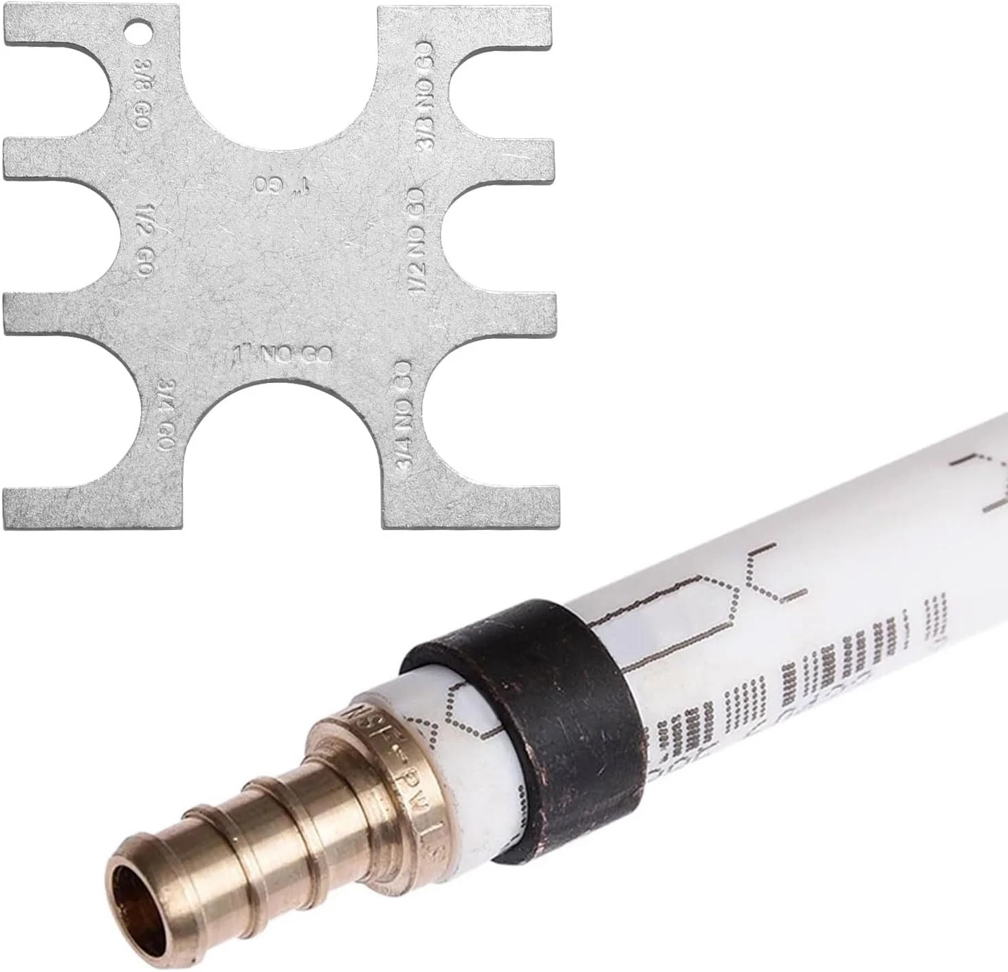 23080 PEX Crimp Tool Go/No-Go Gauge, 3/8 Inch Plumbing Fittings for Sharkbite, P