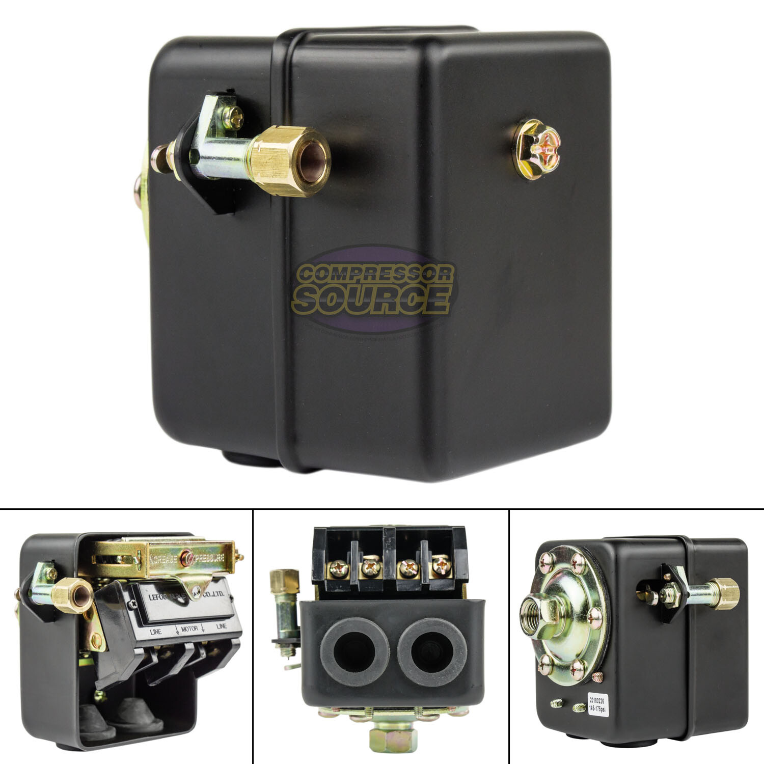 22 Amp 145-175 PSI Air Compressor Pressure Switch Control w/ All Metal Housing