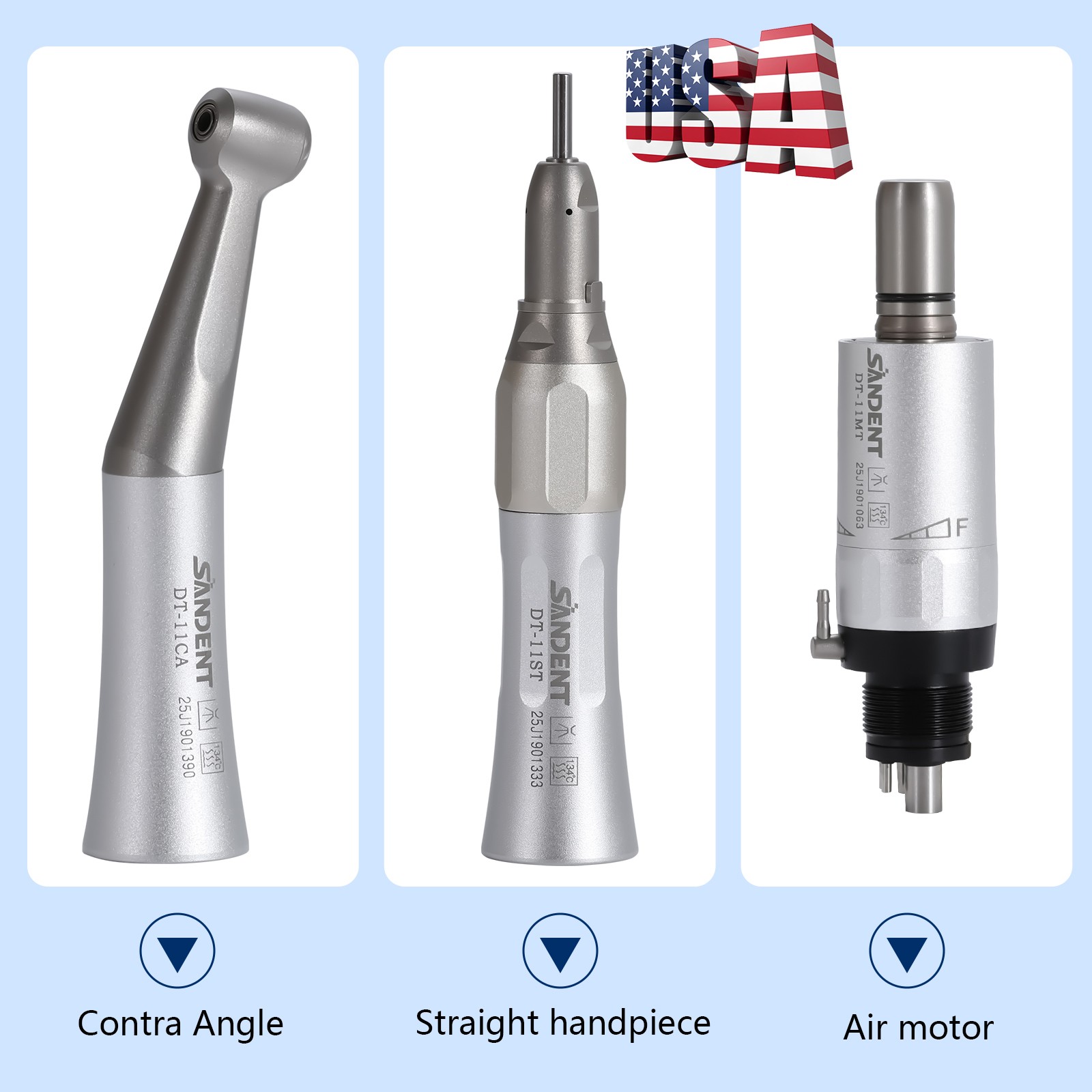 Dental 1:5 Increasing Handpiece Contra Angle LED Fit KAVO NSK Electric Motor USA