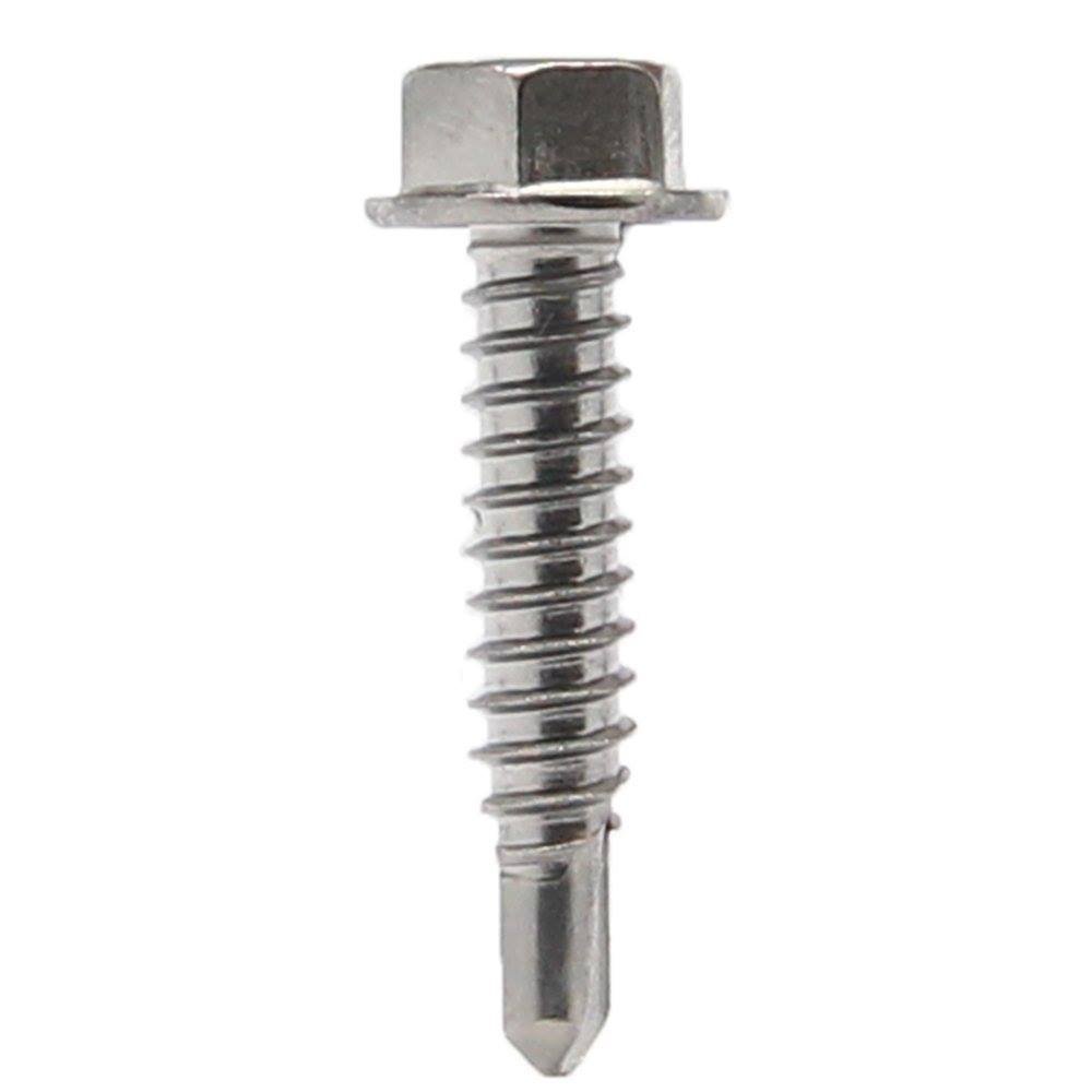 #12 x 2-1/2″ Hex Head Self Drilling Metal Tek Screws Stainless Steel Qty 500