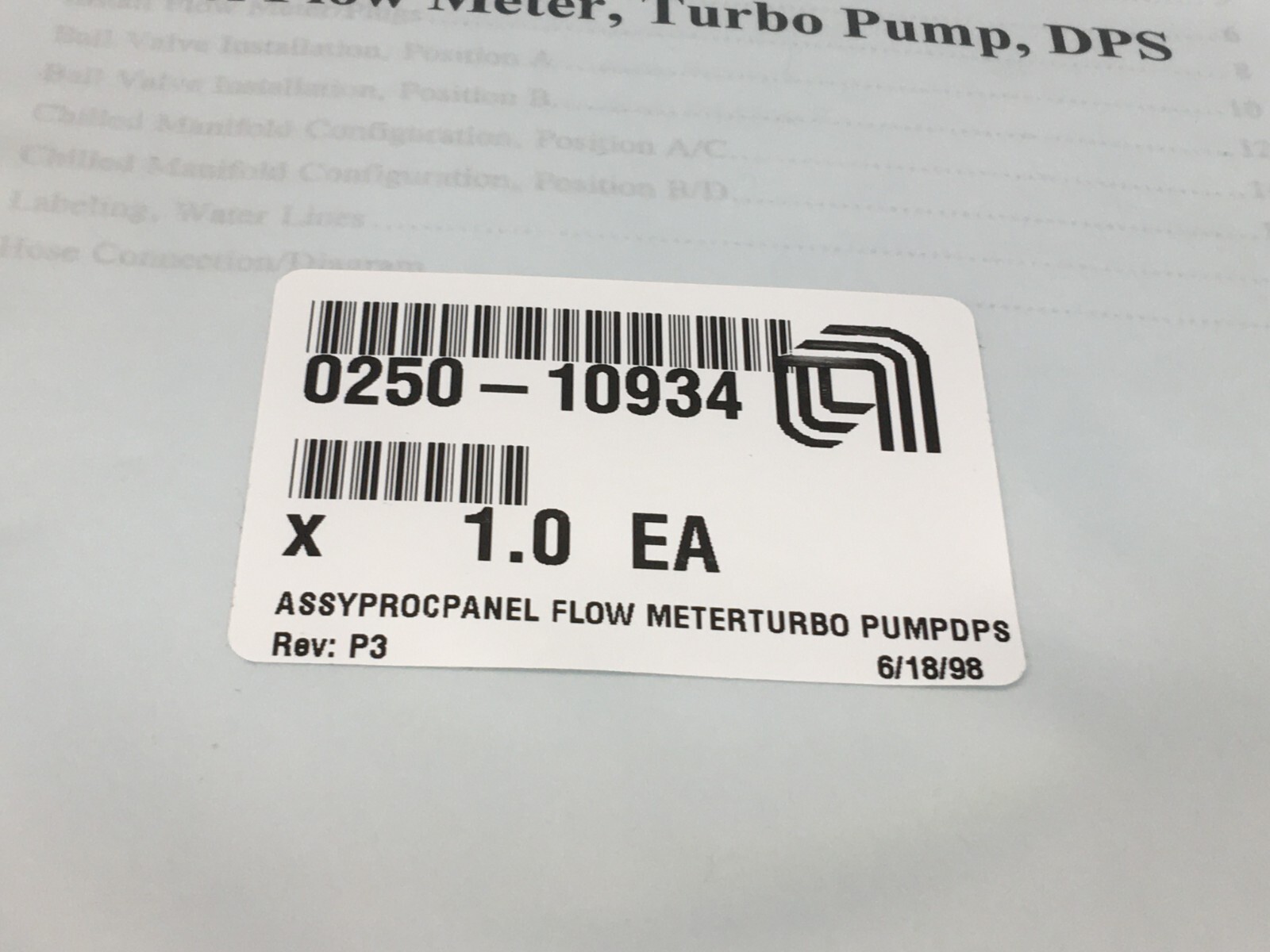 AMAT 0240-37532 Kit, Water Lines, Turbo Pump, DPS Chamber, 0250-10934, 159446