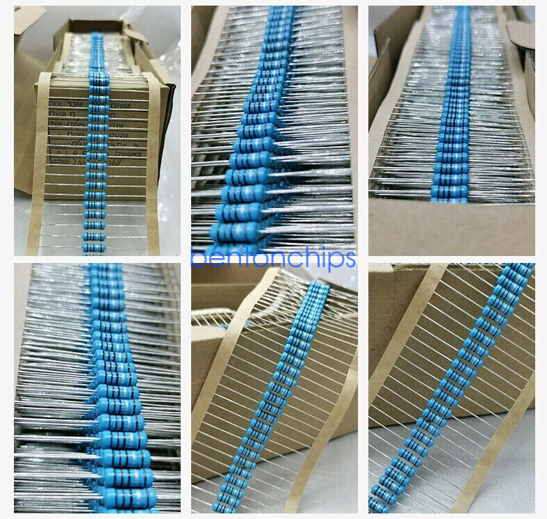 1% 50Pcs 5W 5 Watt Metal Film Resistors Kit 1Ω-10M Ohm 134 Values Option