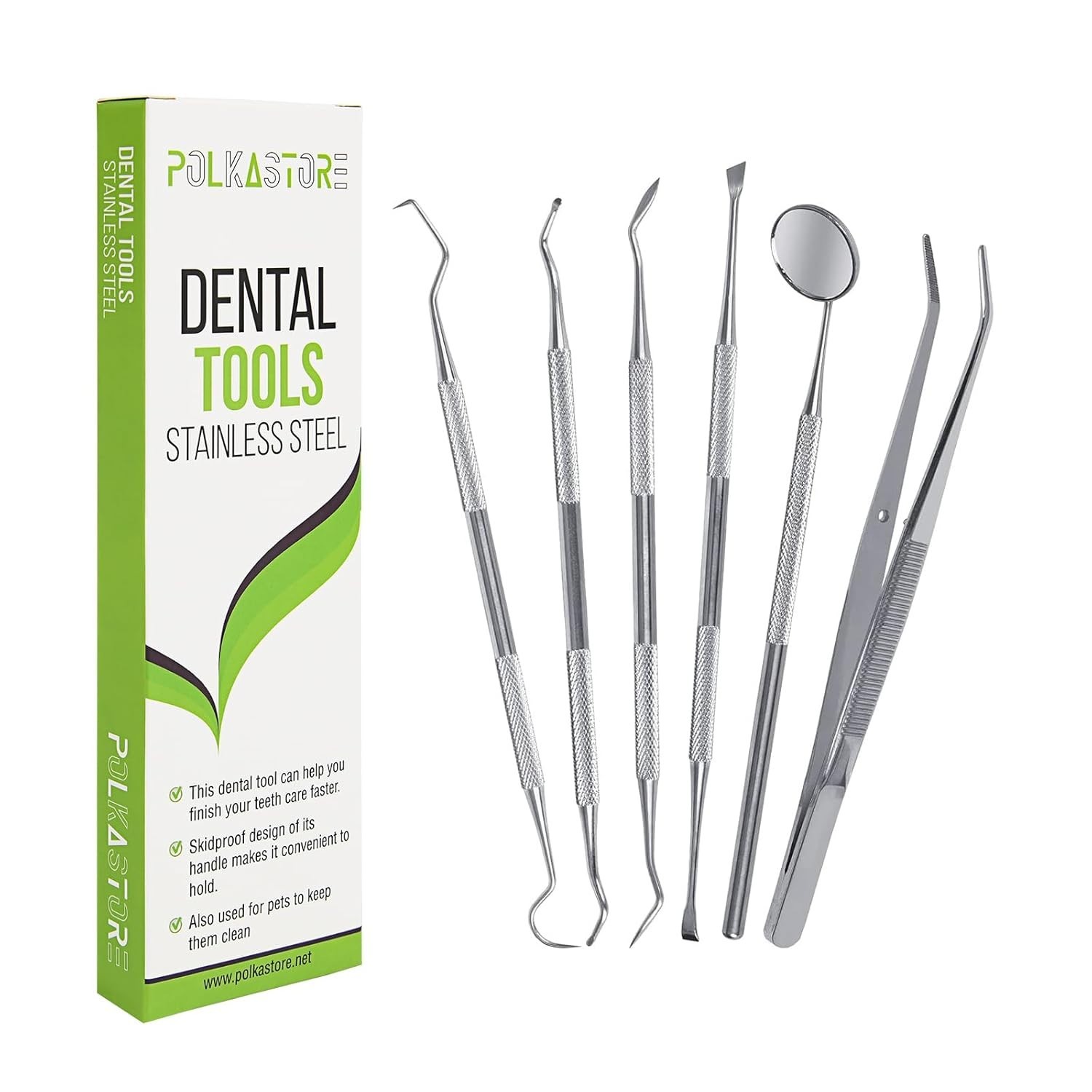 Dental Tools, 6-Pack Stainless Steel Teeth Cleaning Kit – Dental Scraper, Pic…