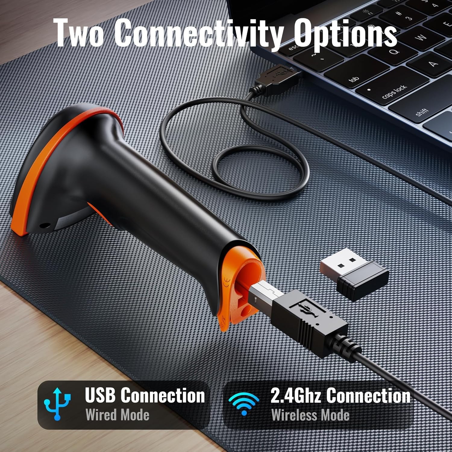 Tera 5100 Wireless 1D Barcode Scanner USB Cordless Reader