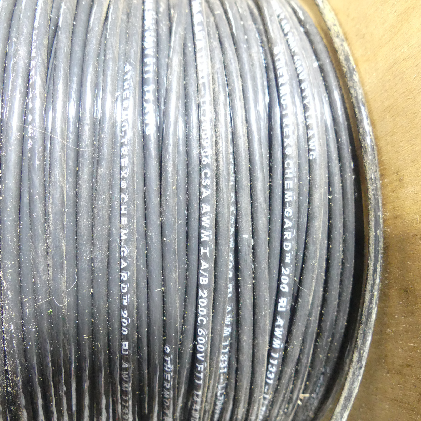 10′ TPC Black Chem Gard 14AWG Chemical Resistant High Temp 200° C 600v Cable