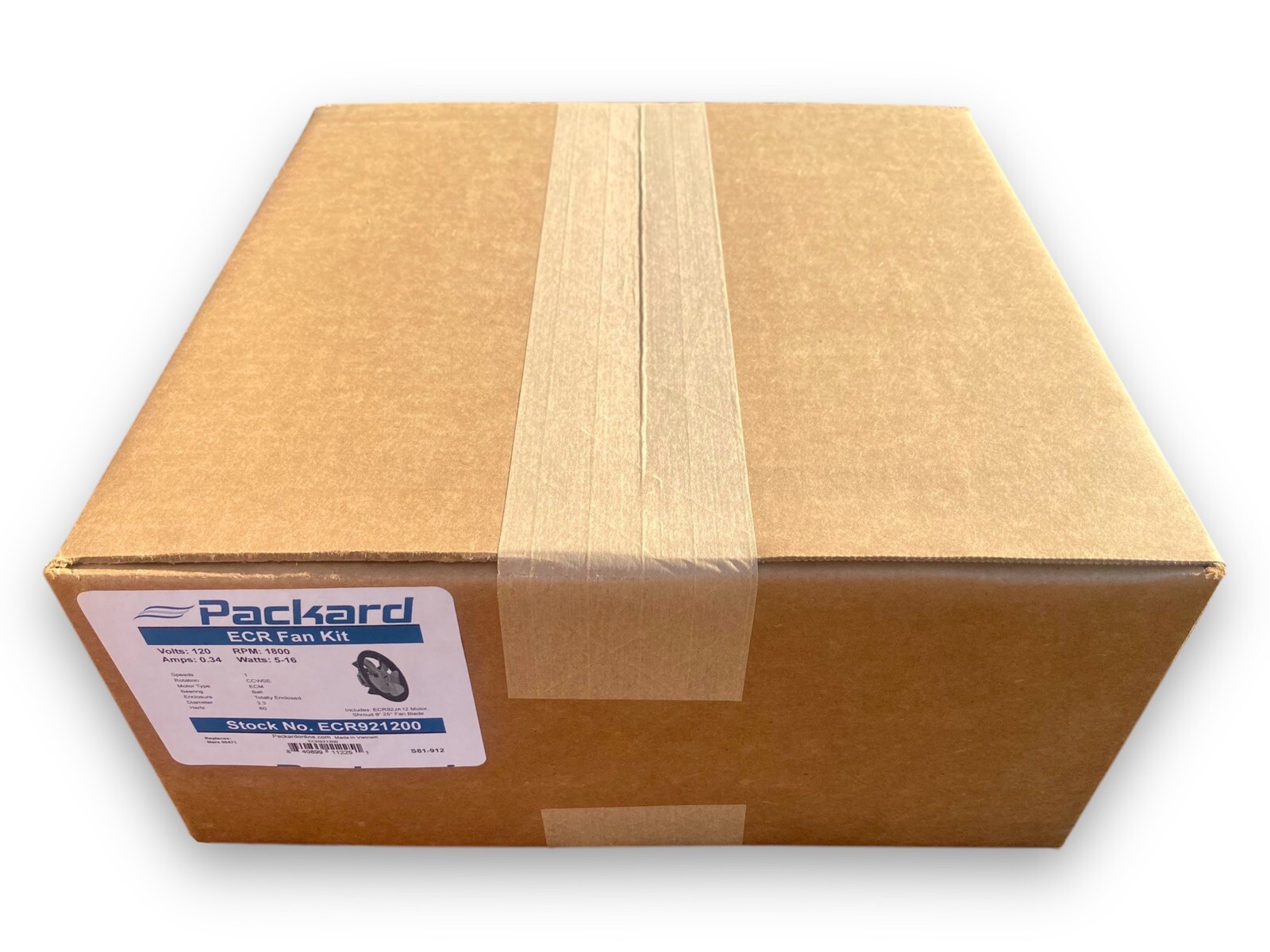 Packard ECR Fan Kit ECR921200 5-16 Watts, 120 Volts, 1800 RPM, .34 Amps