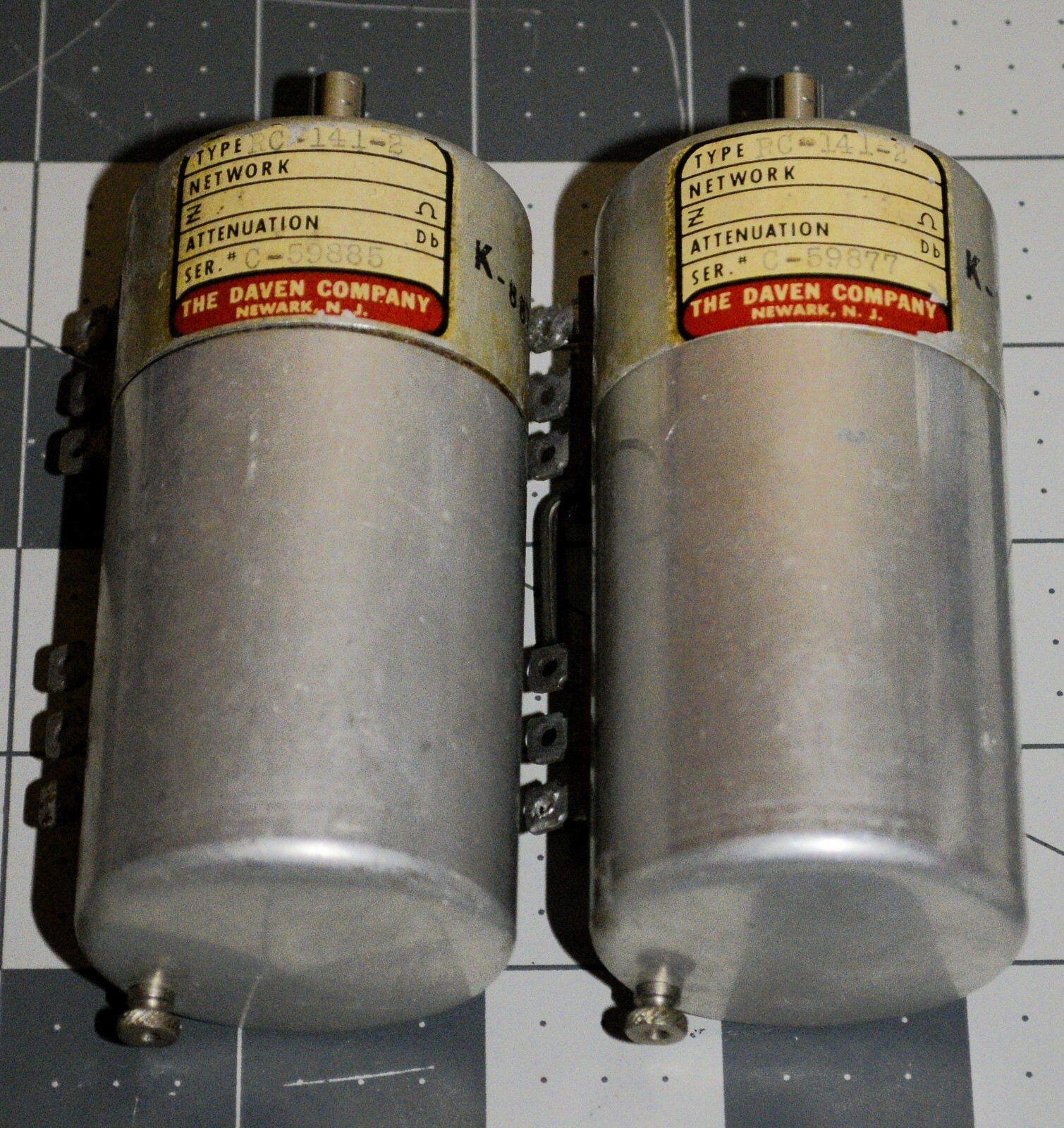 Pair Vintage Daven Model RC-141-2 K-8871937-1 Attenuators