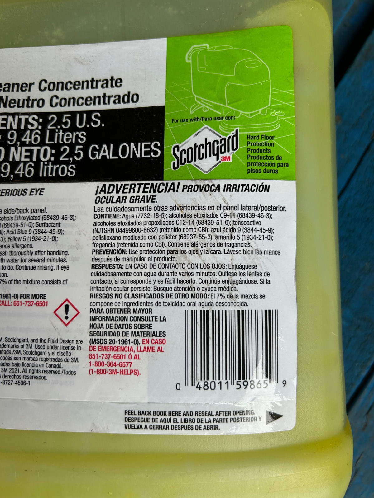 3M Neutral Cleaner Concentrate 2x 2.5 gallons 8659 ScotchGard hard floor protect