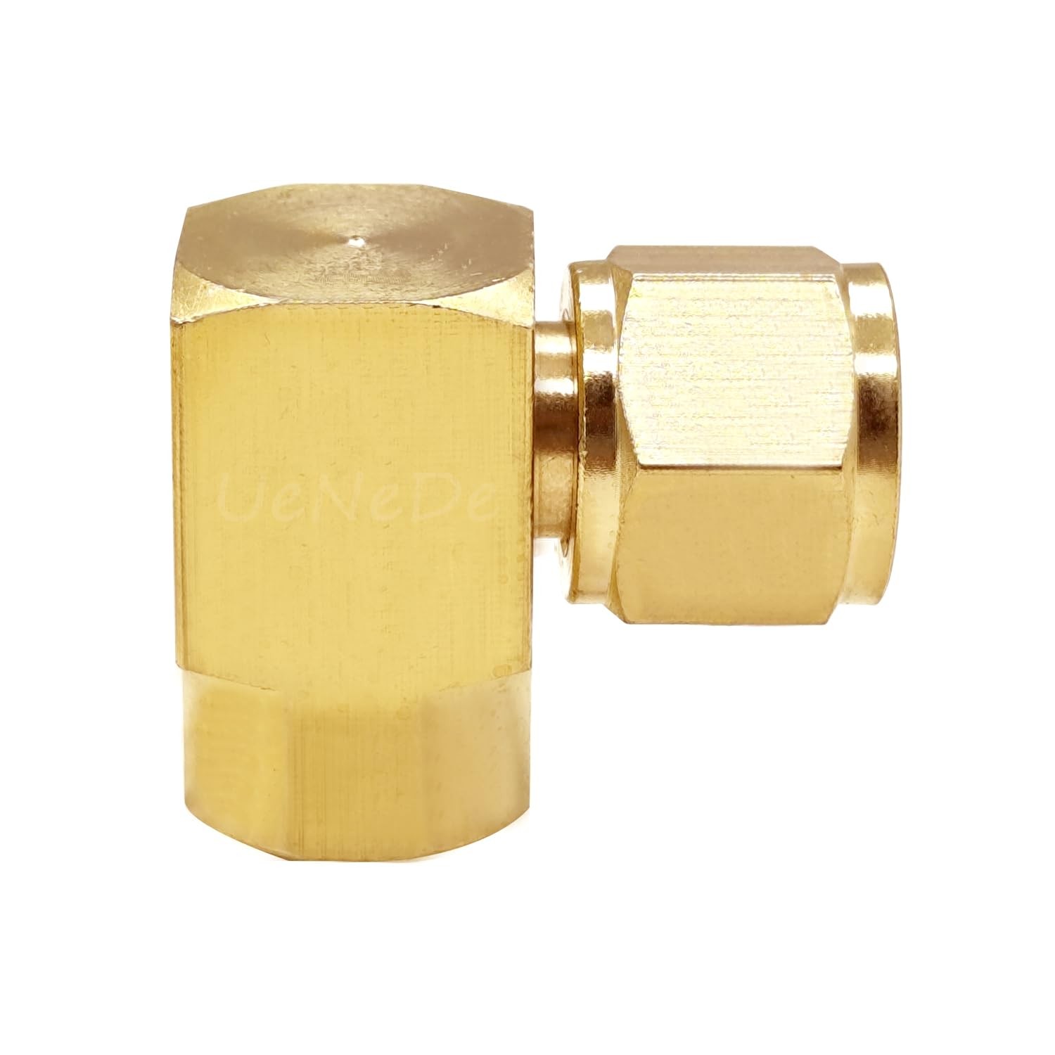 Uenede Brass 3/8 Flare Female 90 Degrees Swivel Elbow Inch,