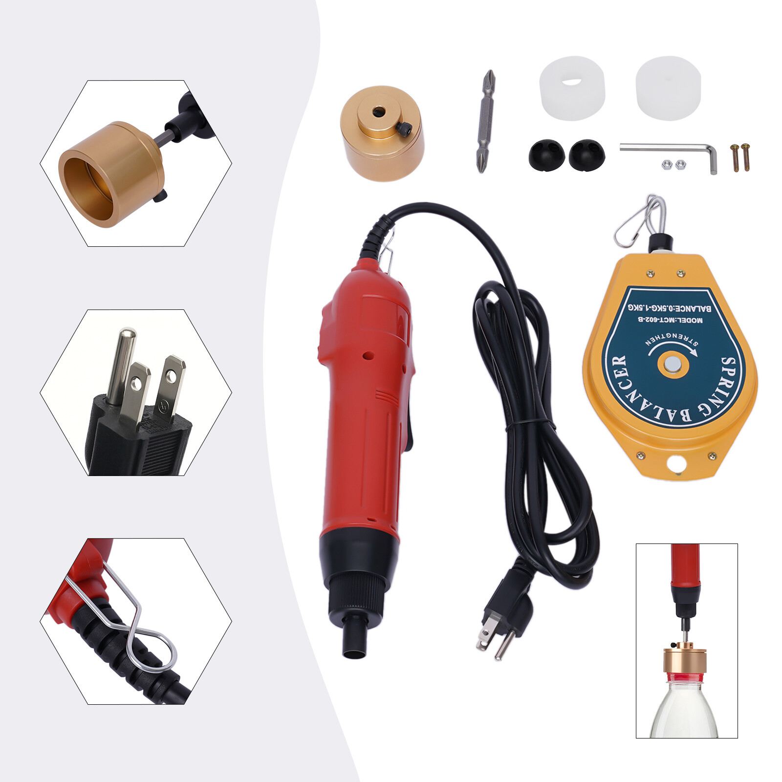 Handheld Electric Bottle Capping Machine Efficient 10-30mm Capper Sealing Tool