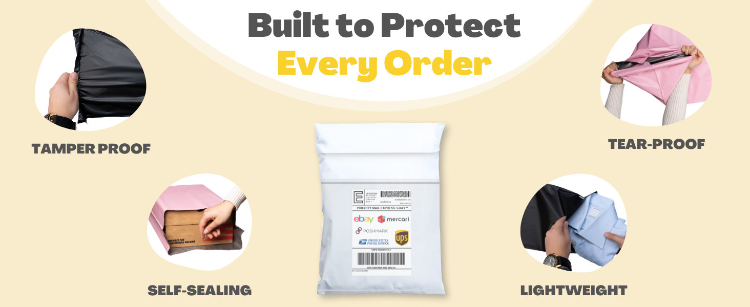 Shipping Bags (12 Pack) with Label Pouch – 14×18 & 18×24 – Poly Mailers for