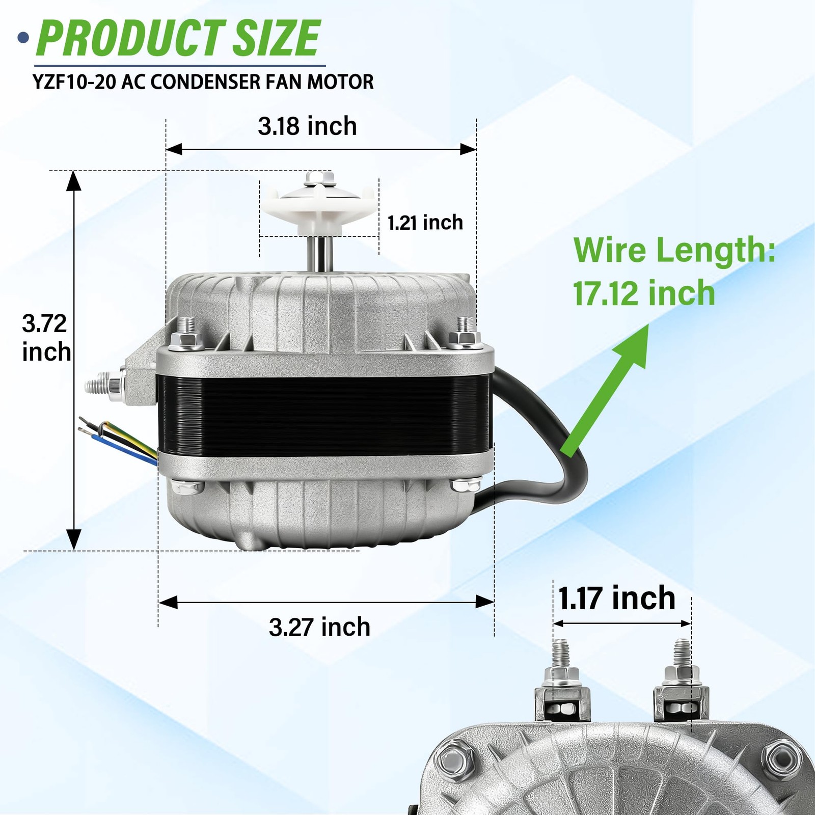 YZF10-20 Condenser Fan Motor AC 120V 60Hz 1550rpm 10/55W 0.8A Electric…