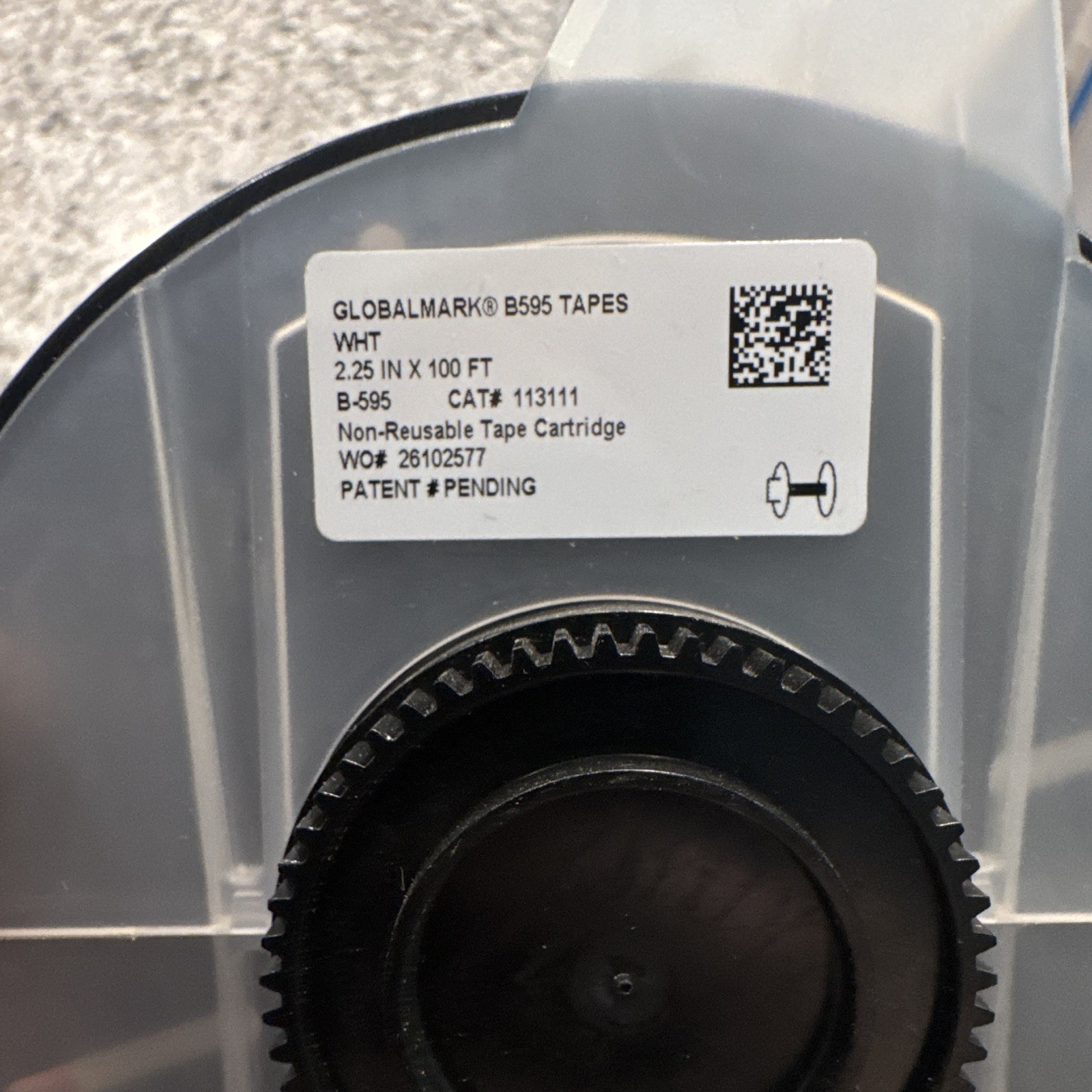 USED Brady GlobalMark B595 B-595 White Thermal Label Tape 2.25in x 100ft 113111