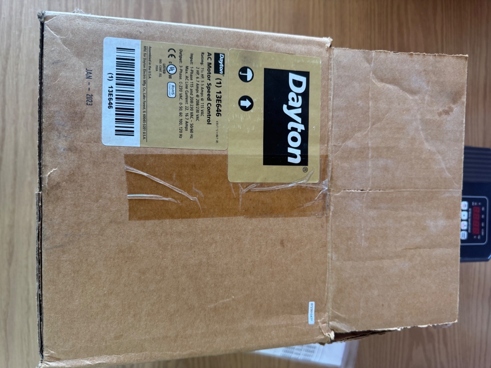 Dayton 13E646 AC Motor Speed Control VFD 2HP 230V 1PH to 3PH NEMA 4X