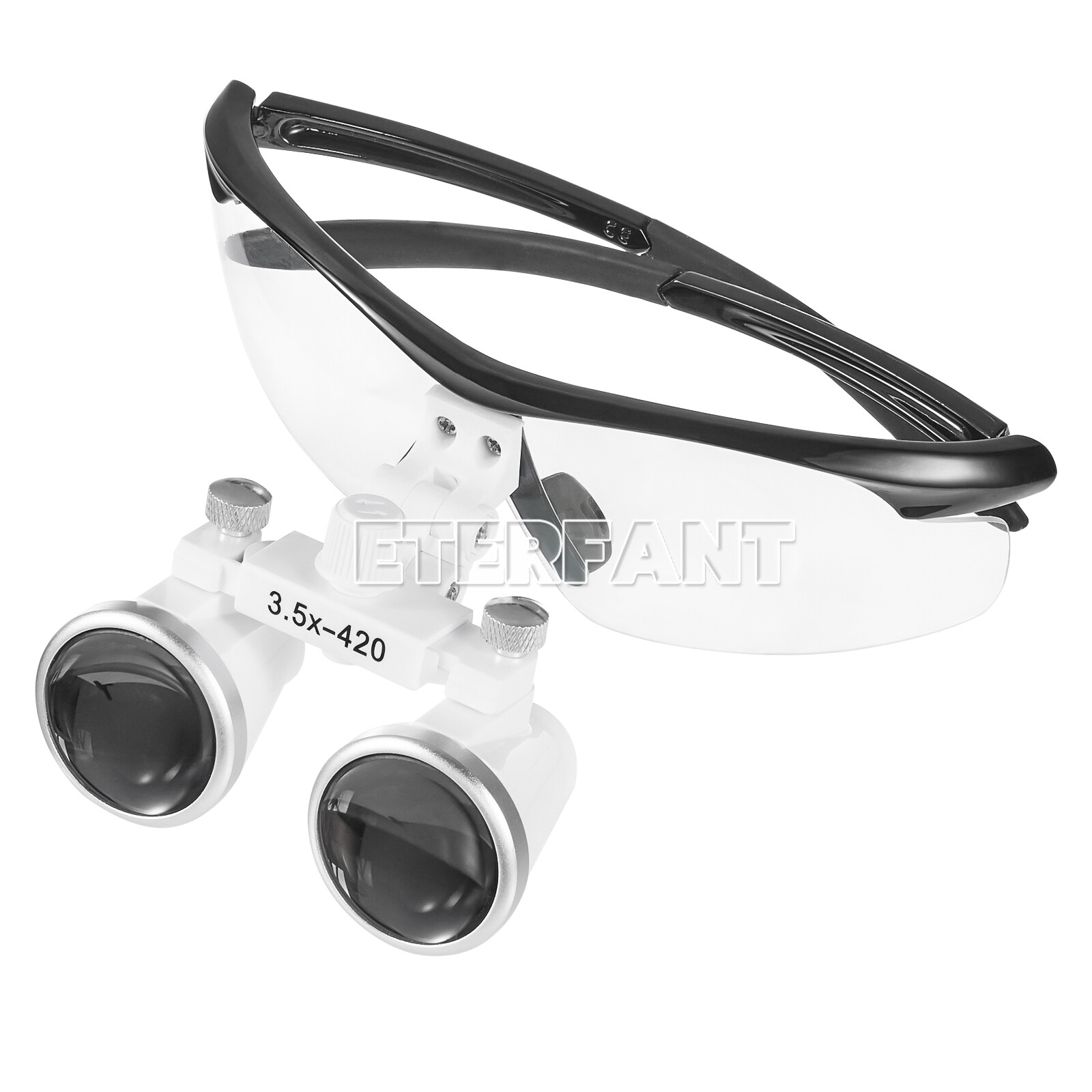 ETERFANT Dental 3.5x Magnifier Binocular Loupes+3W LED Head Light Lamp Medical