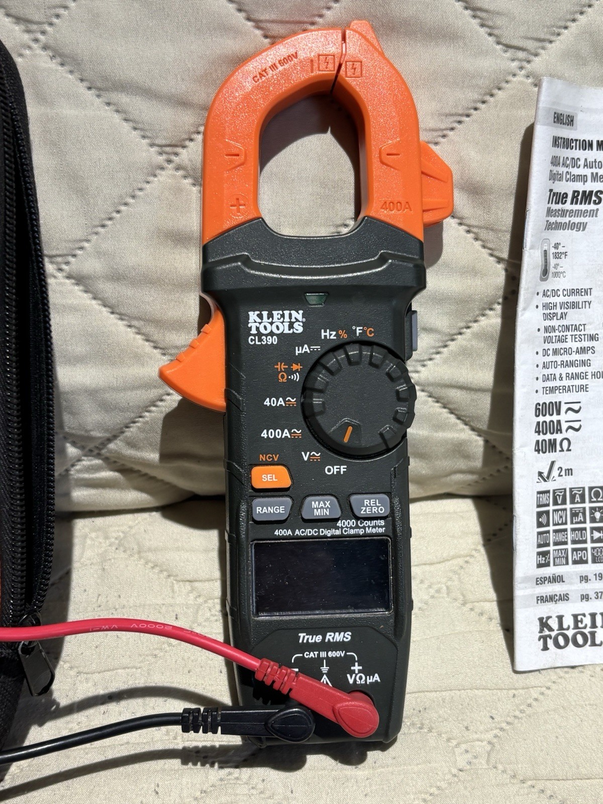 Klein Tools CL390 Auto-Ranging Digital Clamp Meter + POUCH SHIPS FREE