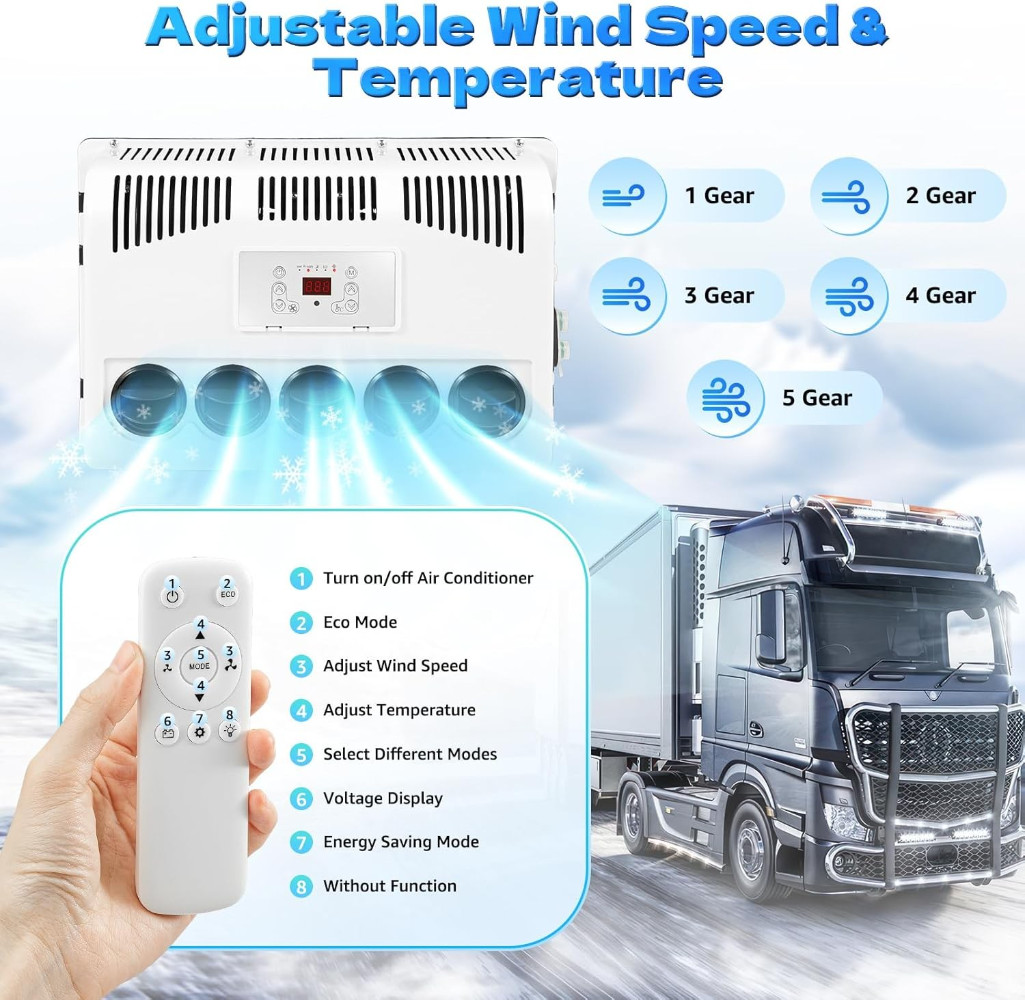 12V Truck Cab Air Conditioner Split AC Fits Semi Trucks Bus RV Caravan 11000 BTU
