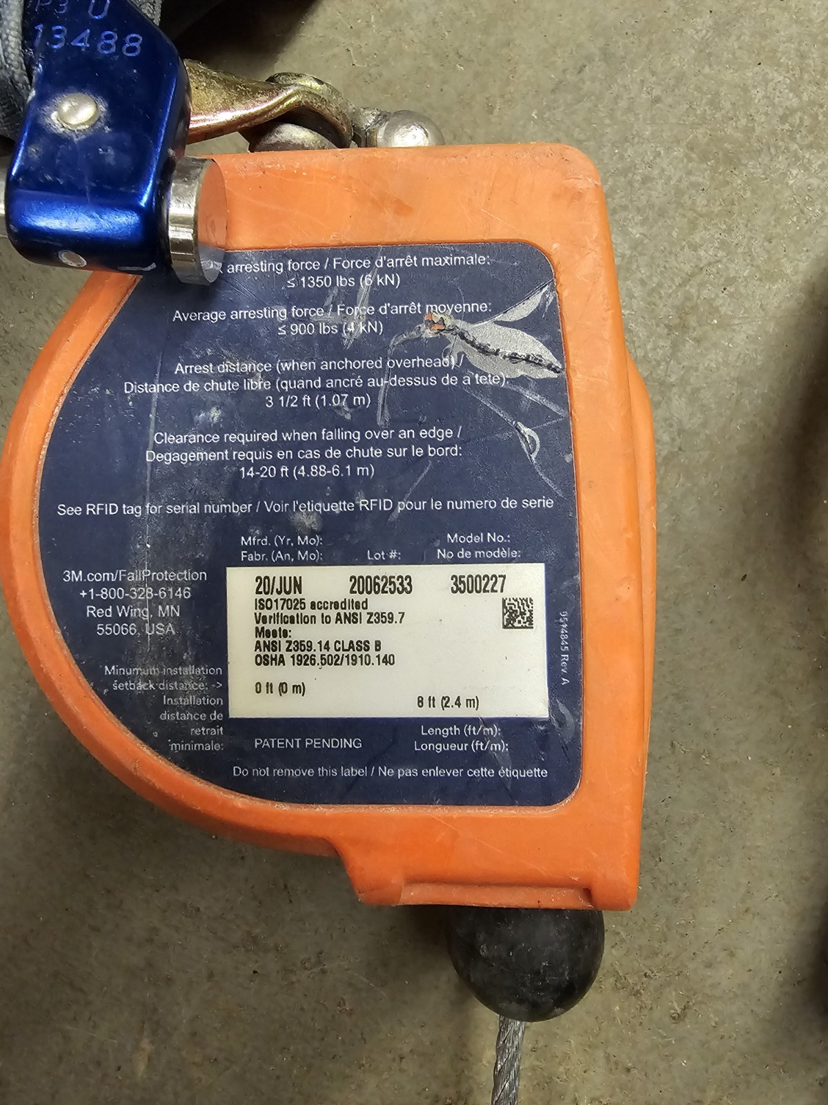 3M DBI-SALA NANO-LOK EDGE DUAL 8′ RETRACTABLE CABLE LANYARDS 3500227