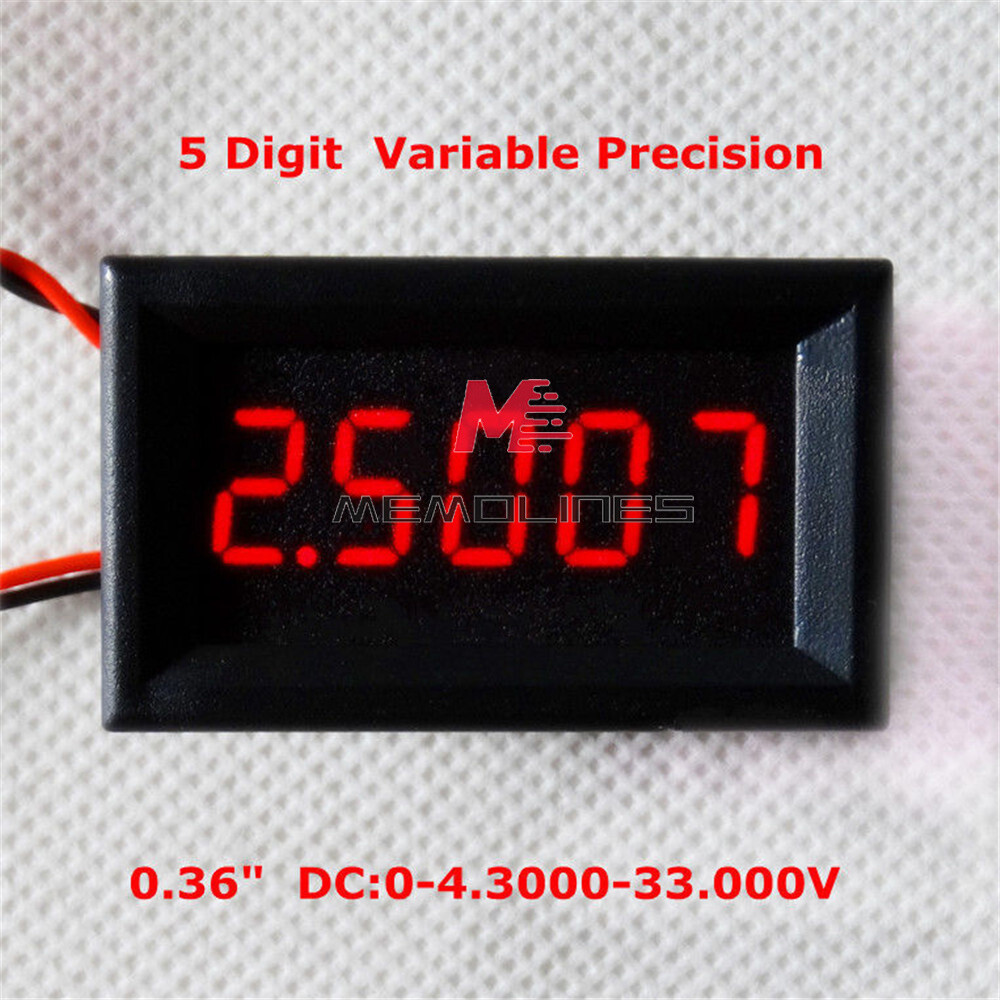 DC 0-4.3000-33.000V 5 Digit Digital Voltmeter Voltage Meter Car Panel 4Colors