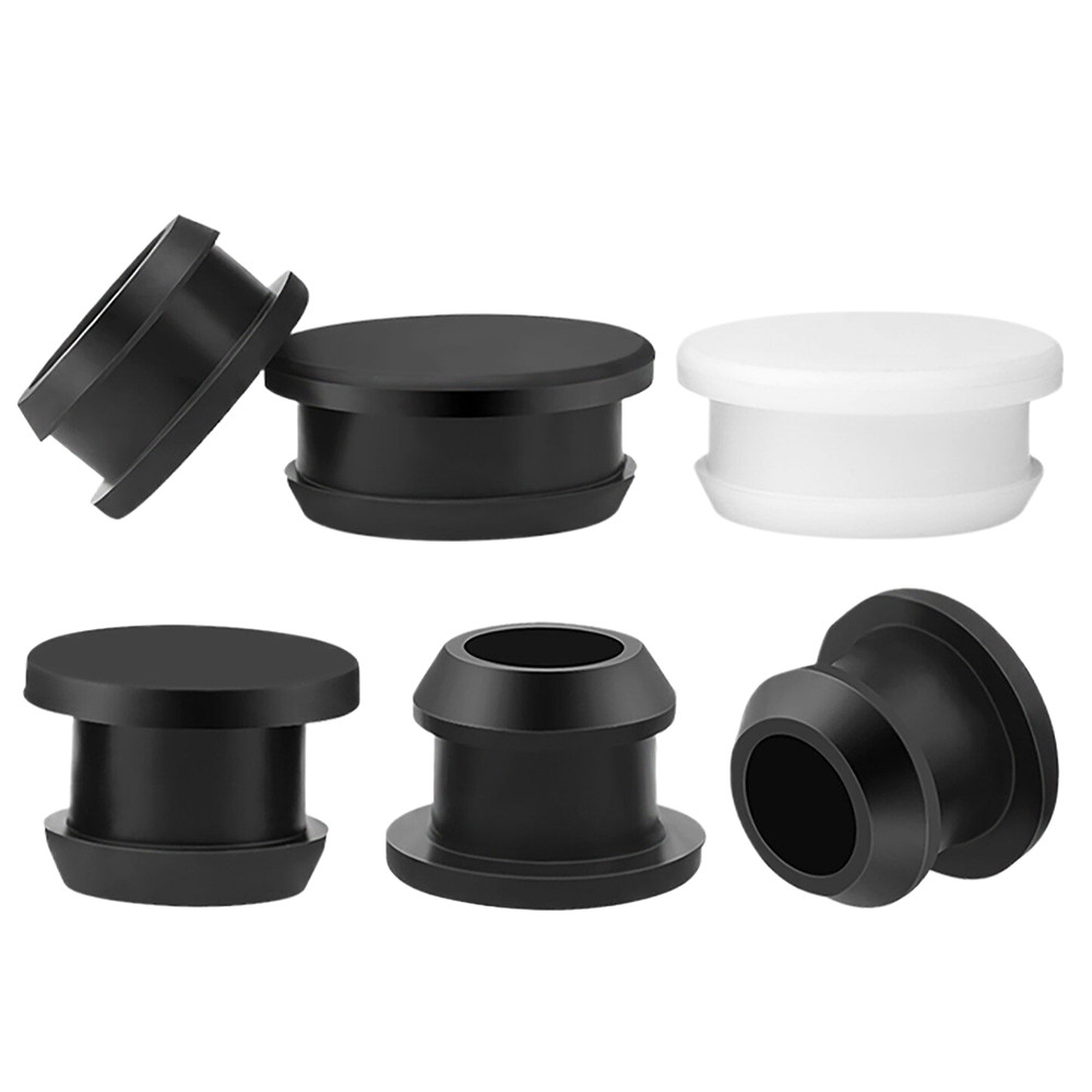 Black / White Snap-On Hole Plug Silicone Rubber Blanking Seal Bung Pipe Tube