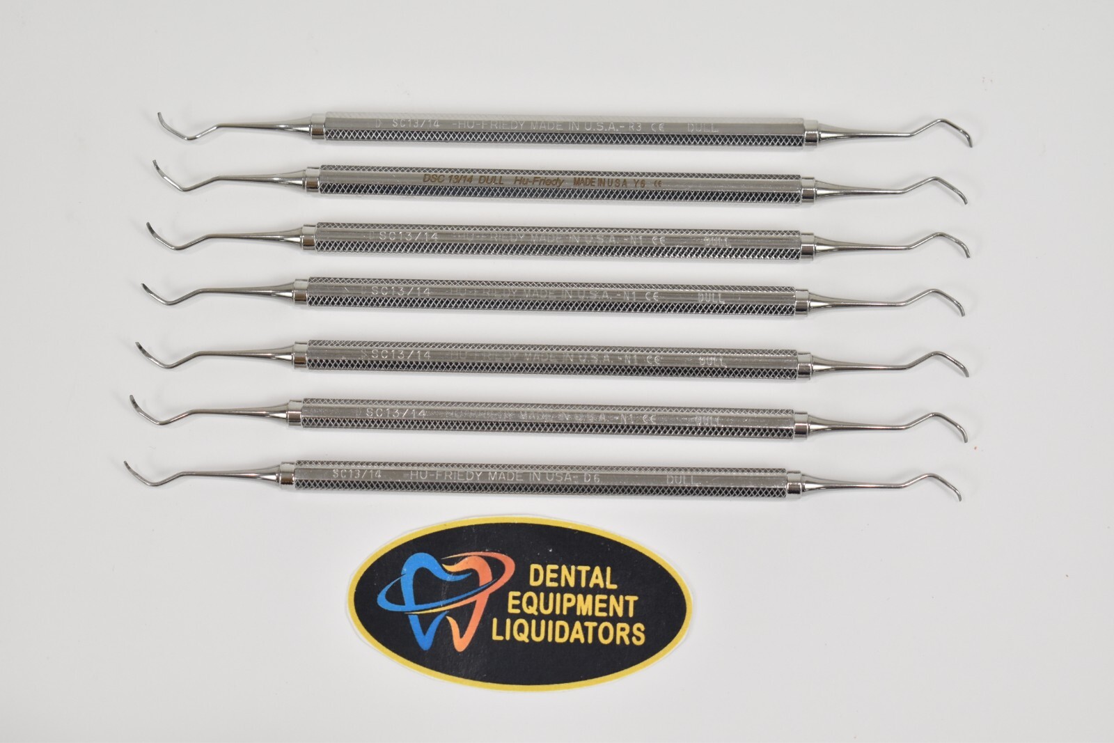 SEVEN Hu-Friedy Dental Curettes # SC13/14 Double Ended with #2 Handles