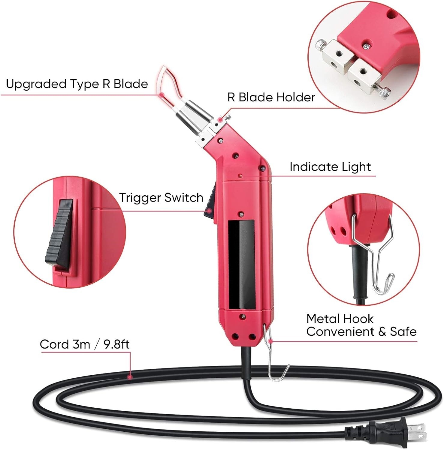 Sellador térmico con cuchillo caliente eléctrico y potencia ajustable, NUEVO US