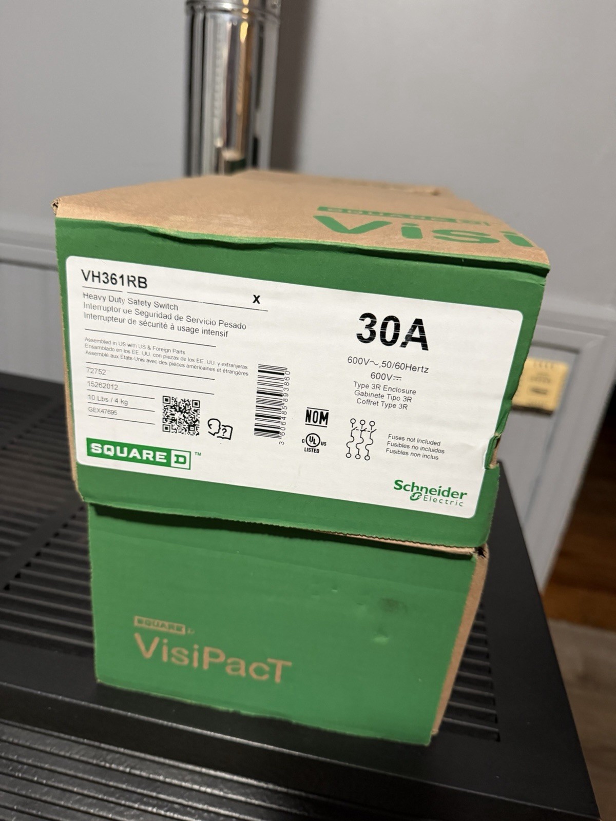 New Square D VH361RB 30 amp 600v Fused OUTDOOR 3 Phase Disconnect DIS