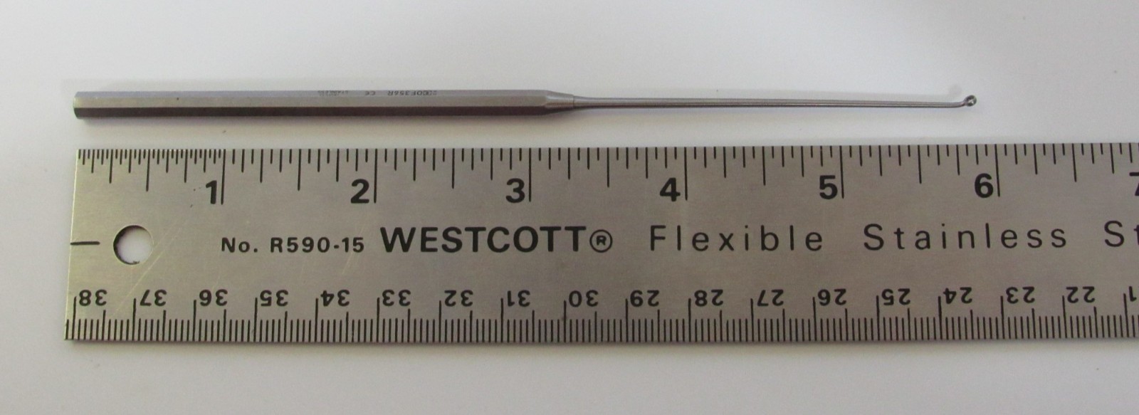 Aesculap OF356R Buck Ear Curette 6″ Curved Blunt Fig. 0 Outer Diameter – 2mm