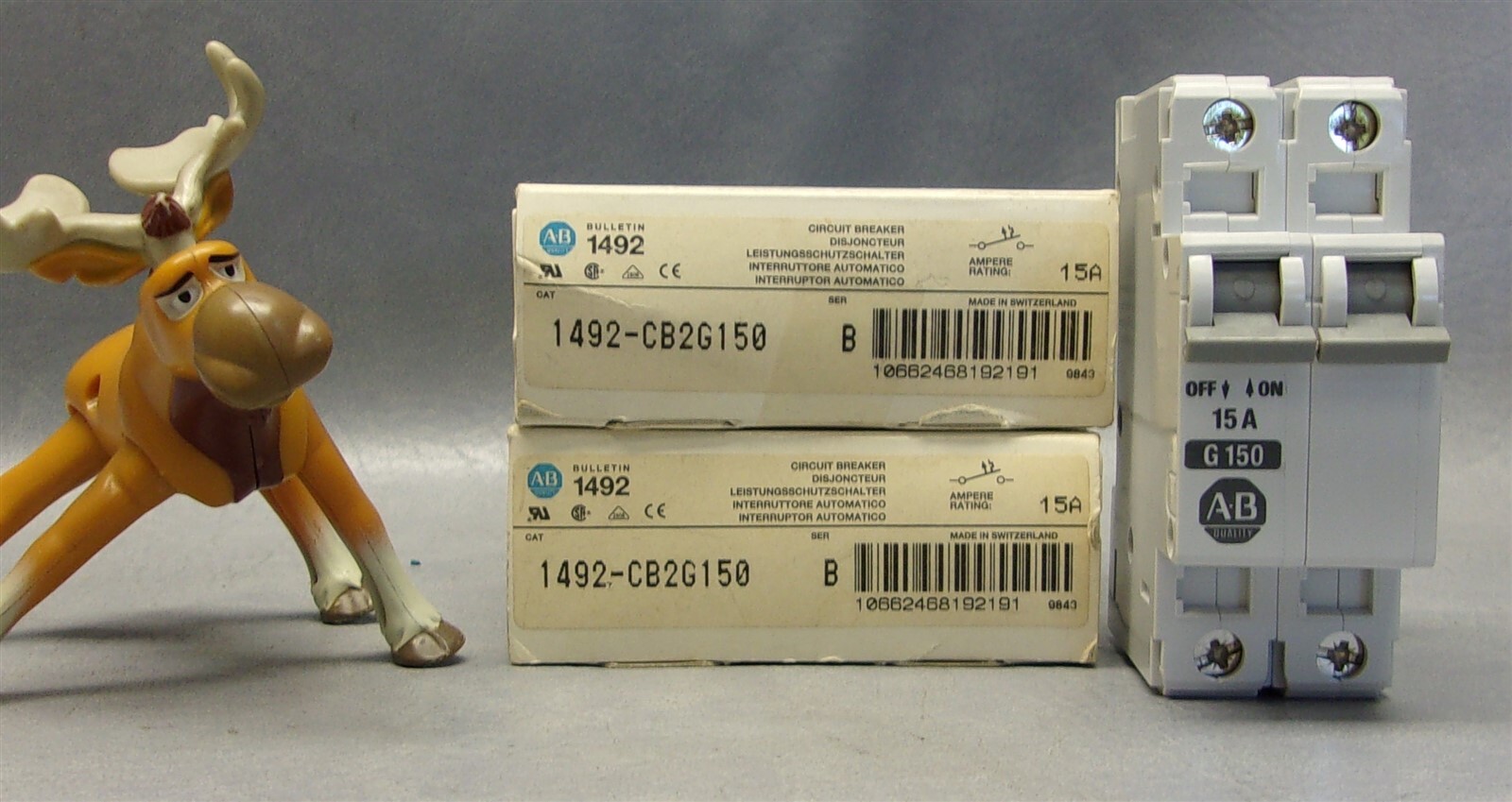 Allen Bradley 1492-CB2G150 Ser B Circuit Breaker 15 A Lot of 2