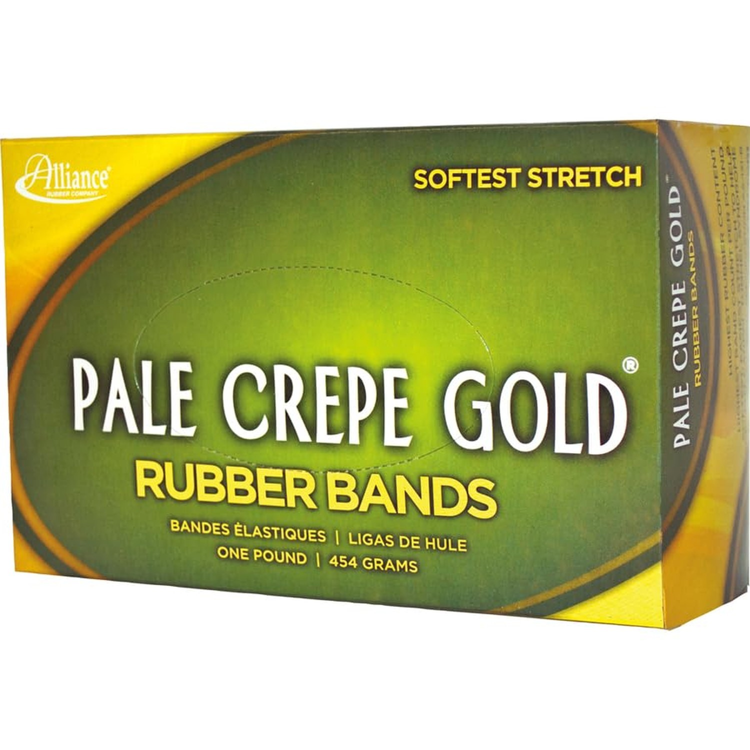 Alliance Rubber 20845 Pale Crepe Gold Rubber Bands Size #84, 1 lb Box Contain…