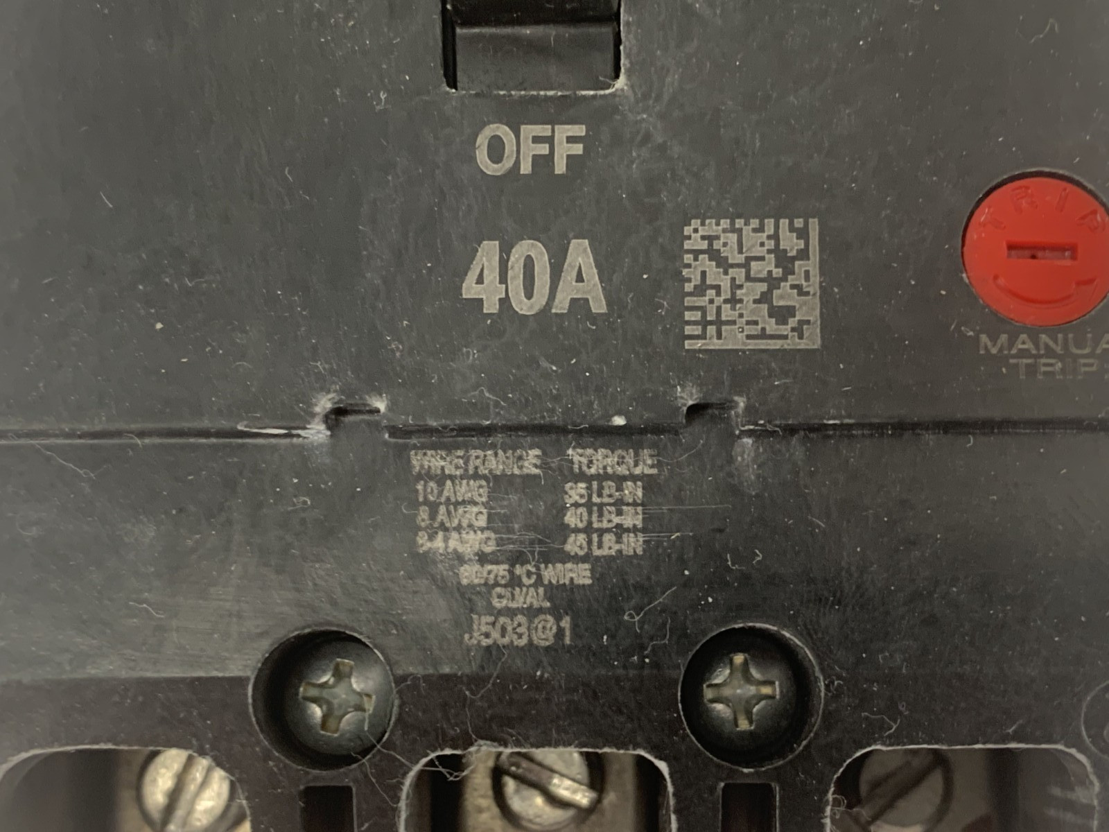 General Electric TEY340 40A 3P 480Y/277VAC Bolt-On Molded Case Circuit Breaker