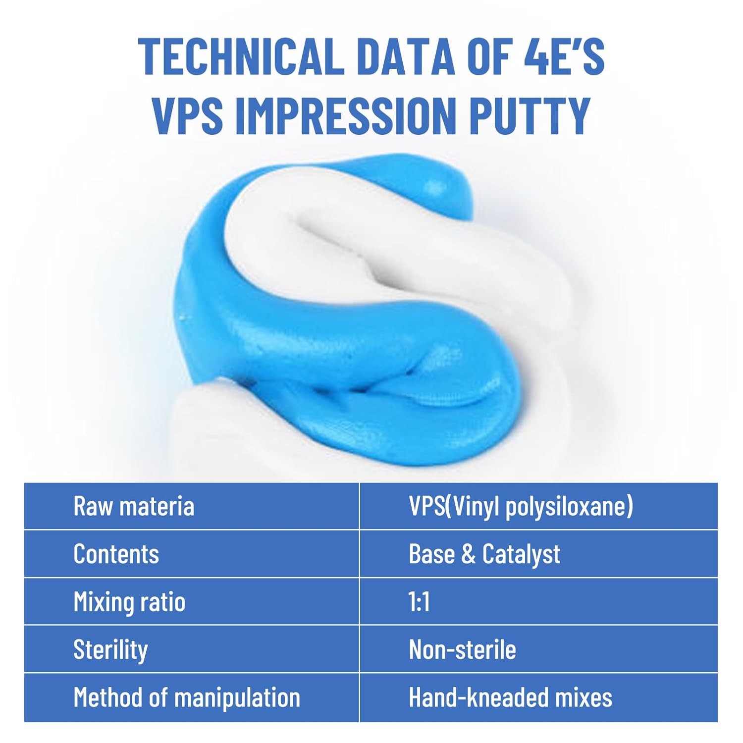 Dental Putty Fast Set VPS Dental Impression Material 400g Base & 400g Catalyst