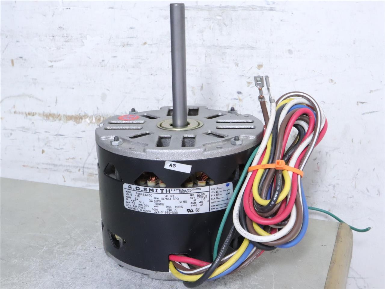 AO Smith F48P23A50 Blower Motor 1/3HP 115V 1075RPM 4SPD 60Hz 024-31969-000 CCWLE
