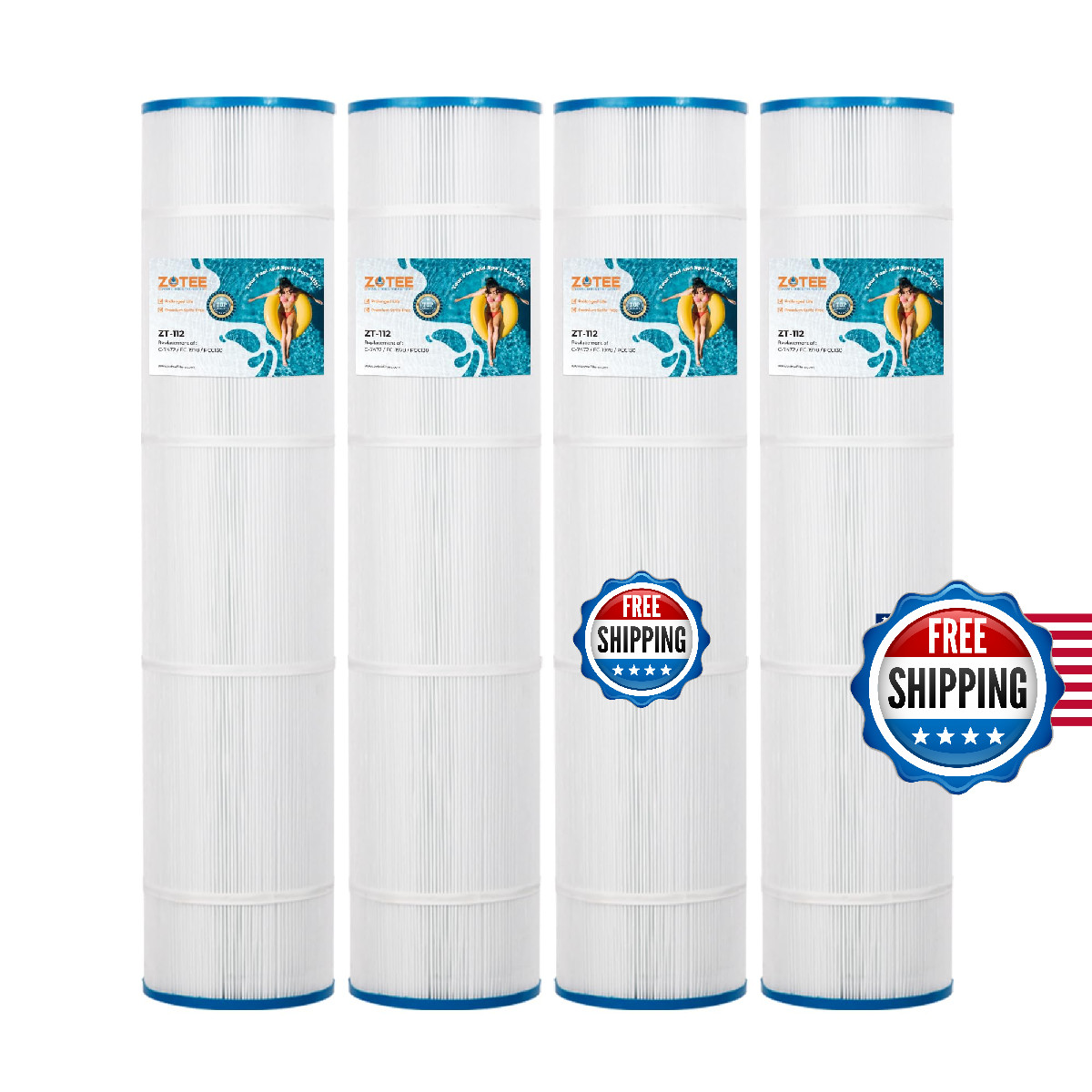 Zotee Pcc130-Pak4 Pool Filter Cartridge Replaces Clean And Clear Plus 520