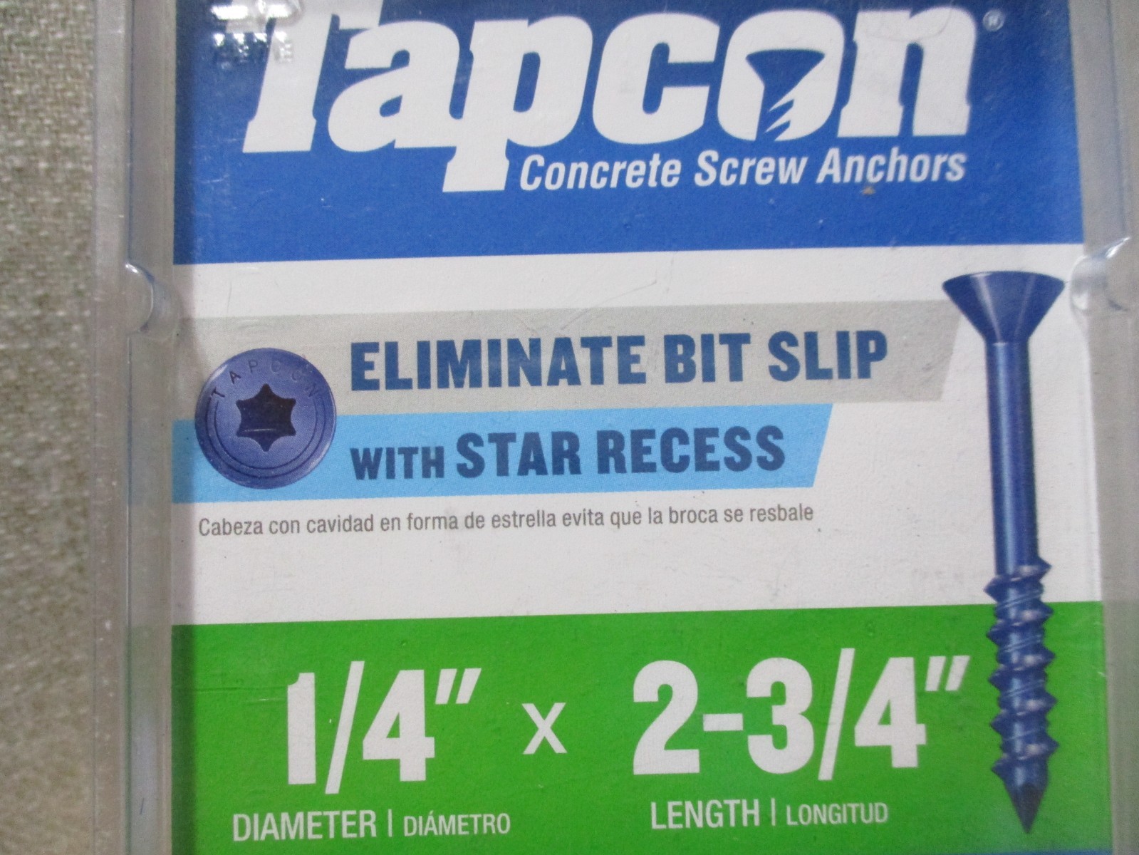Tapcon 1/4″ x 2-3/4″ Concrete Screws 75 Count Drill Bit & T-30 Bit Included New