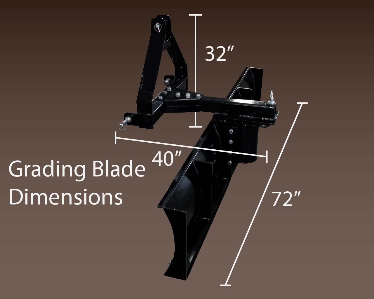 IMPACT IMPLEMENTS® Rear Grading Blade for Category 1 Tractors