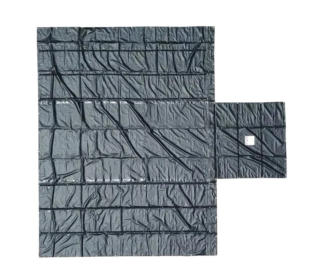 24’x27′ Flatbed Trailer Heavy Duty Tarp – 18Oz Vinyl Black Lumber Tarp (8′ Drop)