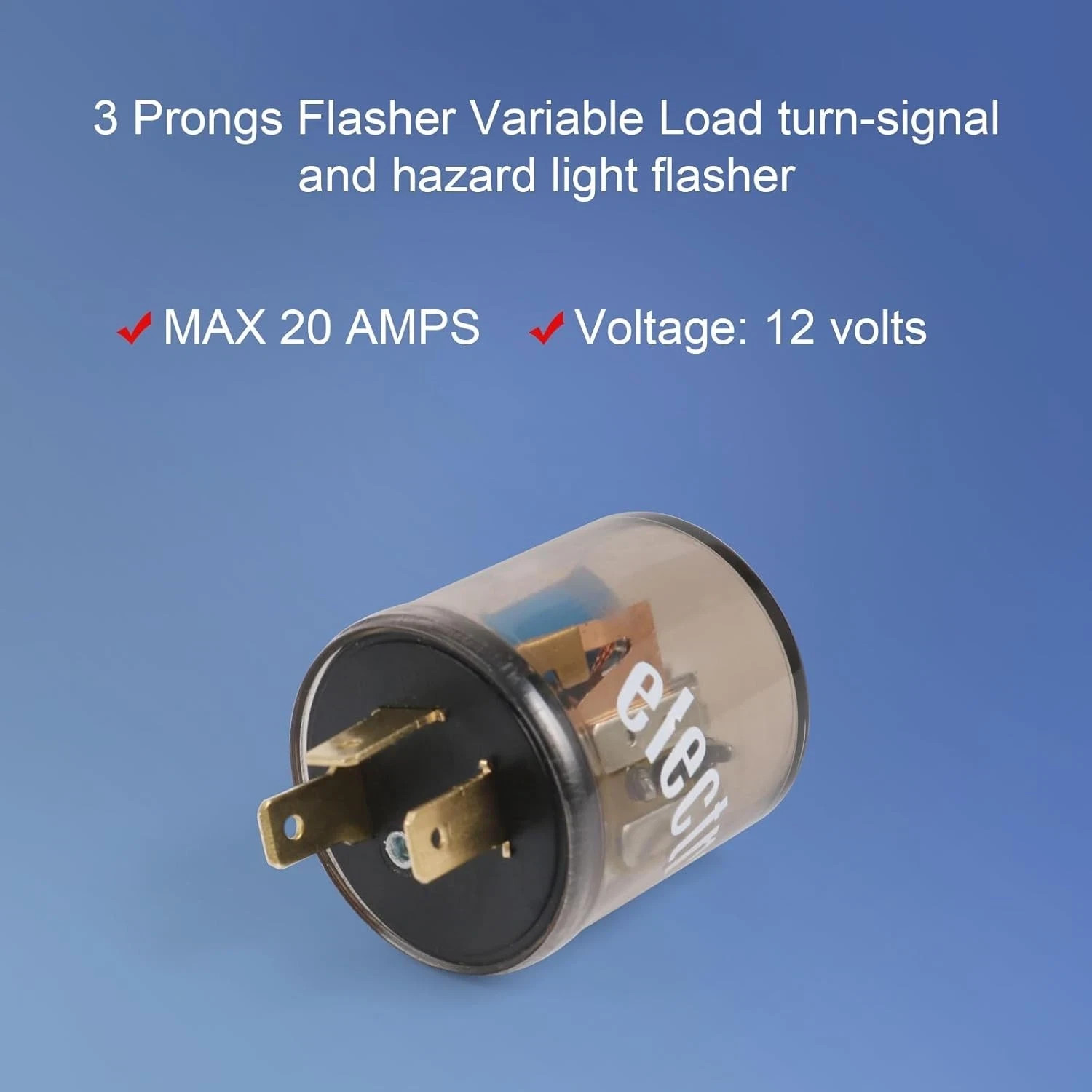 Heavy Duty 3-Pin 12V Electronic Turn Signal Flasher for LED & Incandescent Bulbs
