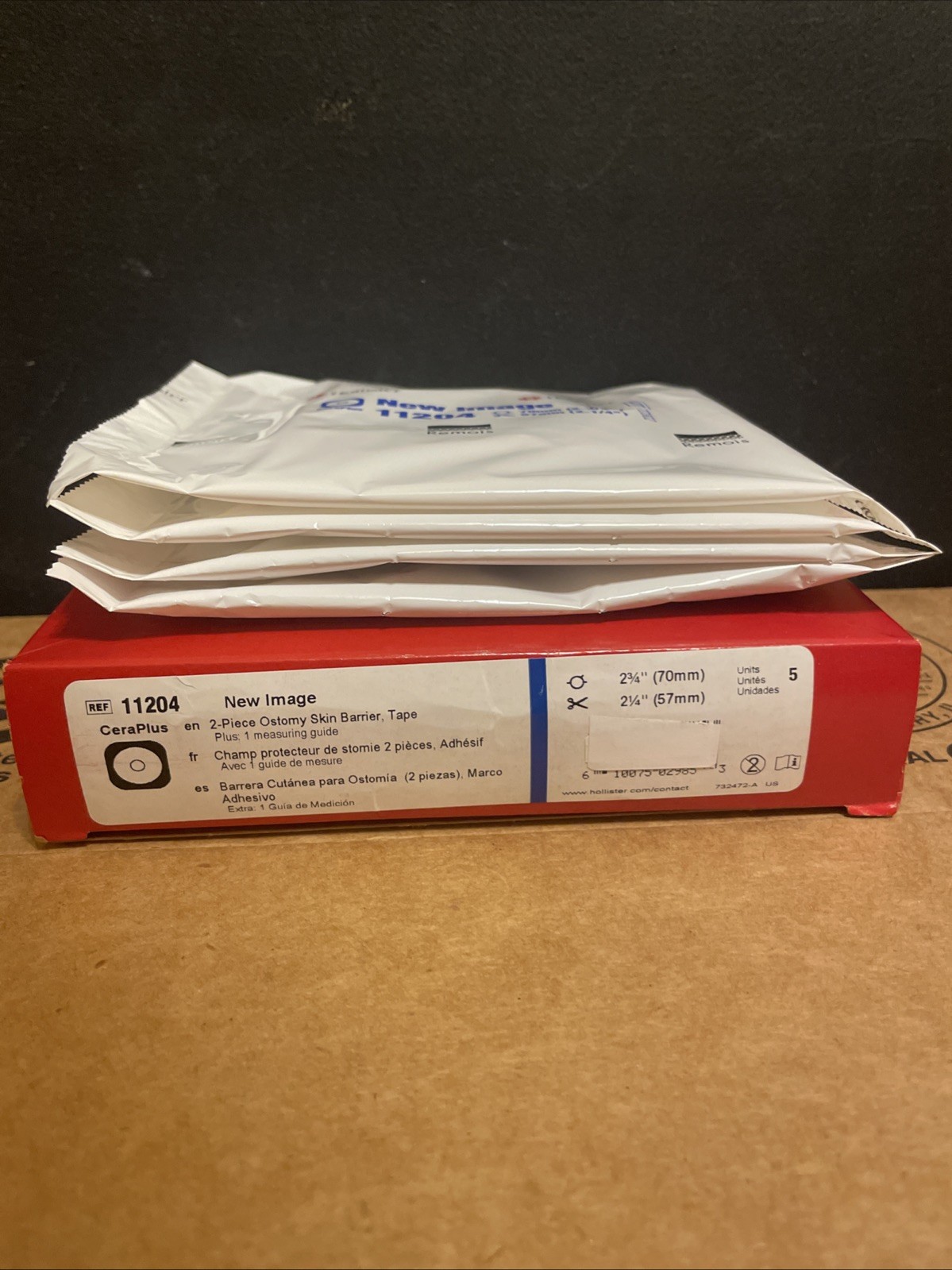 1 Box With 9 Units:Hollister 11204 New Image CeraPlus Flat Skin Barrier, 2 3/4»